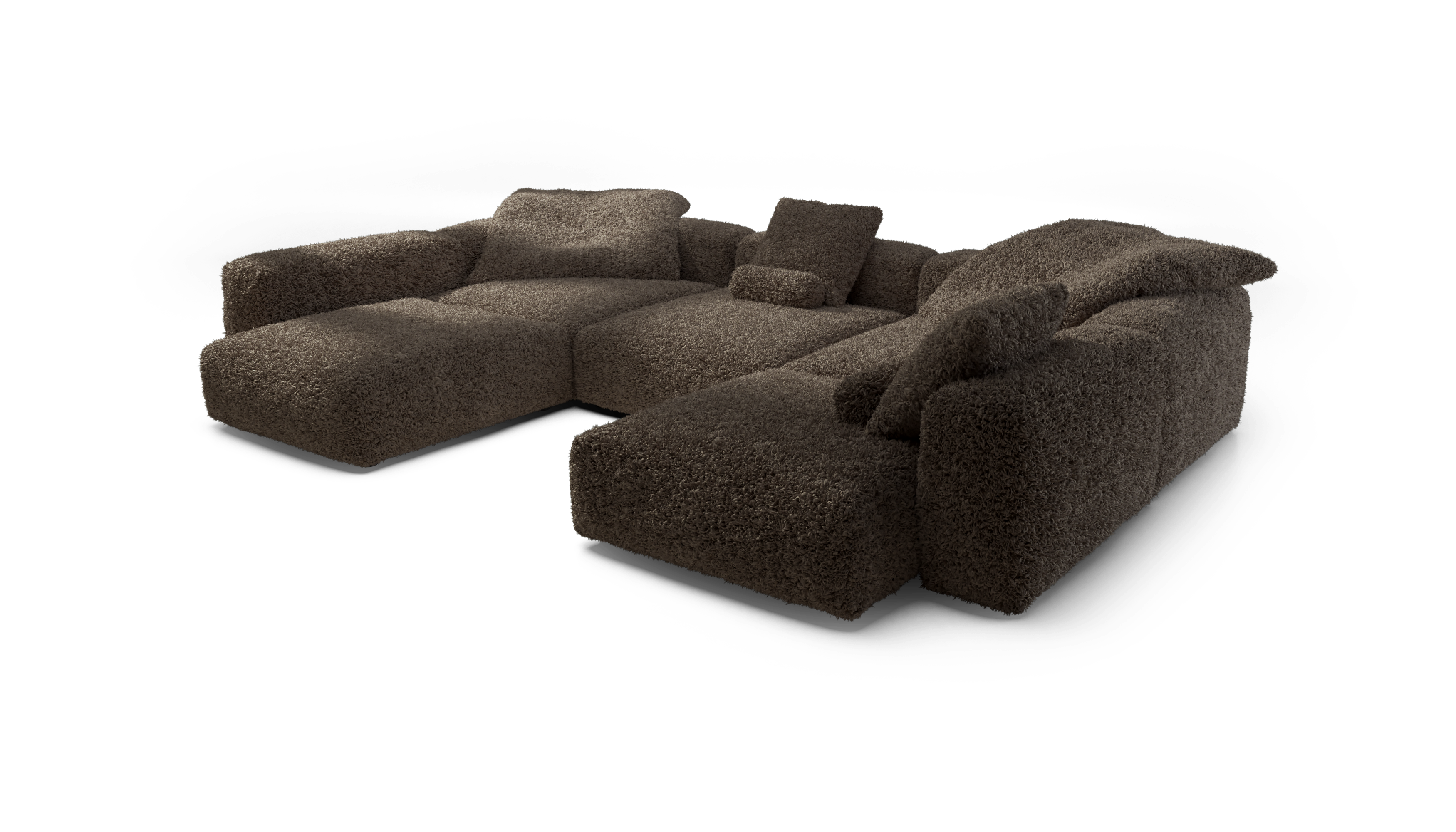 vetsak Sofa Set 06 divano angolare 6,5 posti cacao