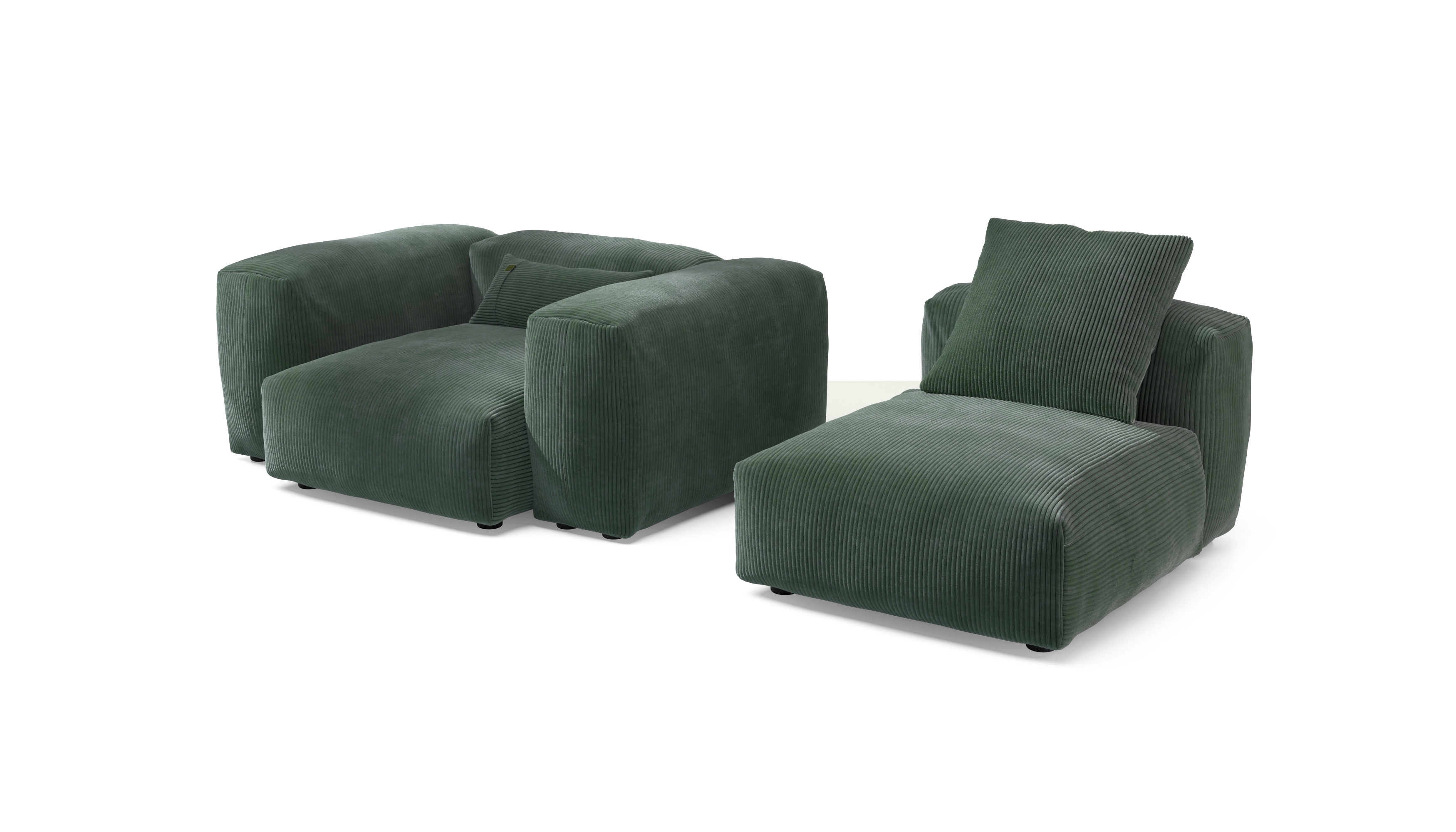 vetsak Sofa Set 02 Medium divano modulare velluto verde 230x115
