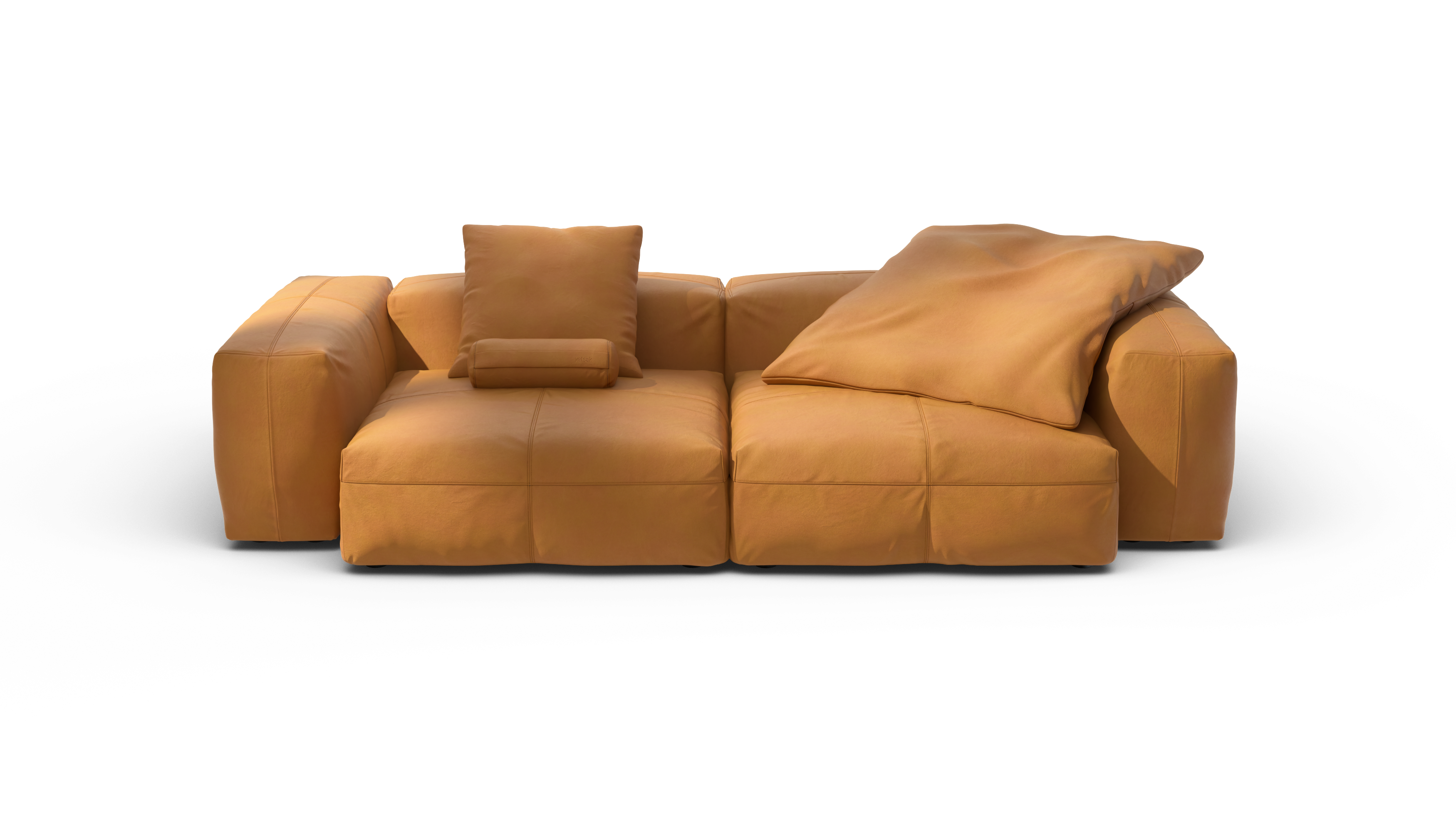 vetsak Sofa Set 02 Large divano pelle marrone 3,5 posti