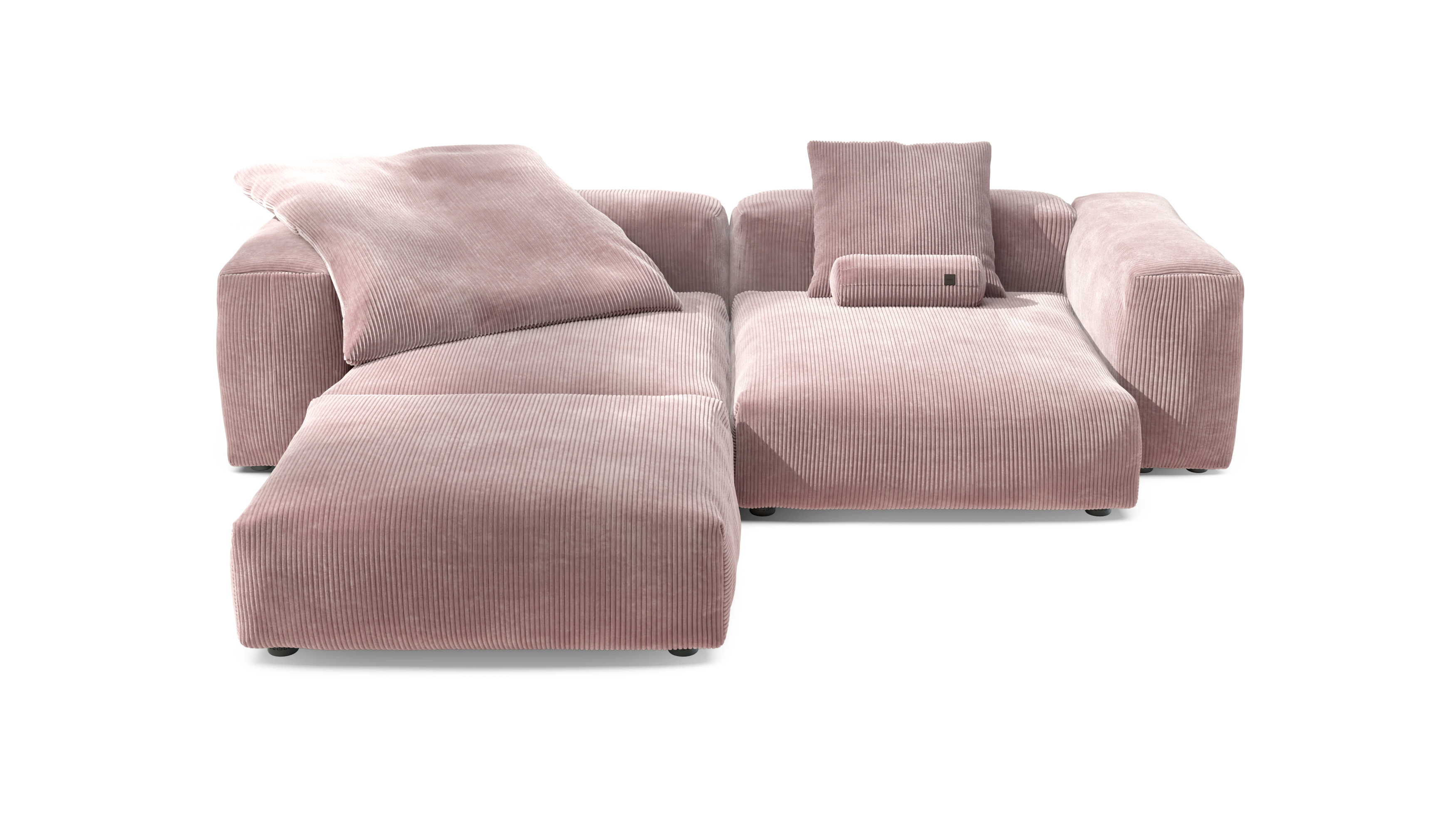 vetsak Sofa Set 03 divano angolare Cord Velour rosa 272x220