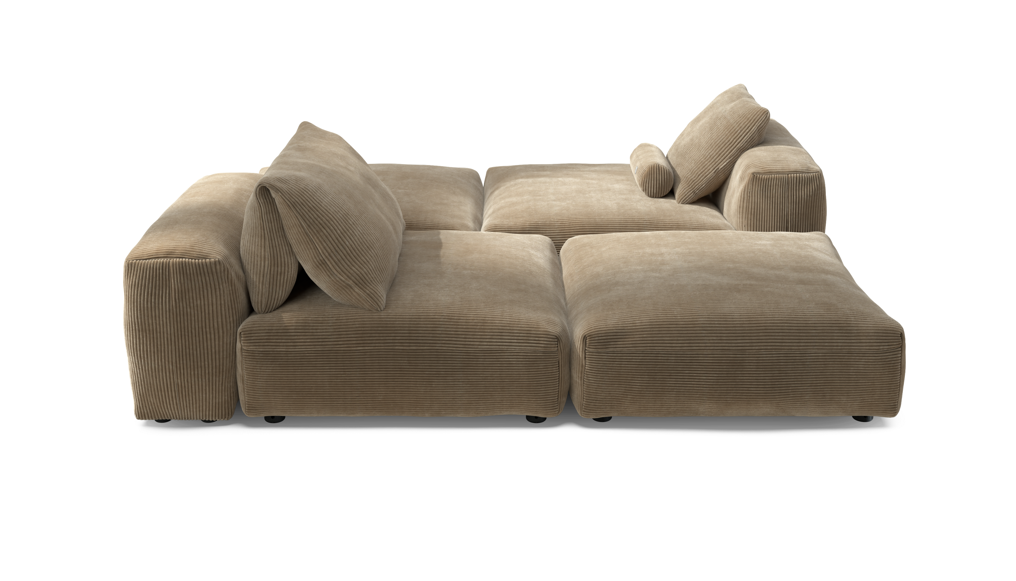 vetsak Sofa Set 08 Daybed divano isola velluto sabbia 210x241
