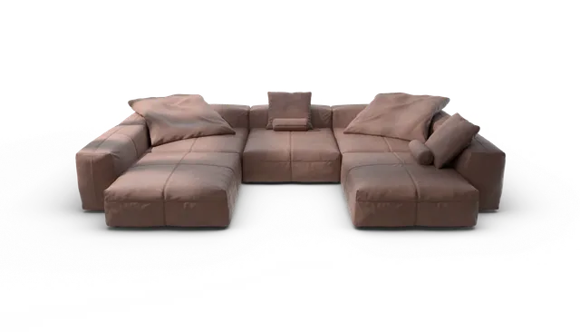 vetsak Sofa Set 06 divano modulare pelle Stone a U