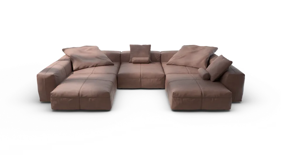 vetsak Sofa Set 06 divano modulare pelle Stone a U