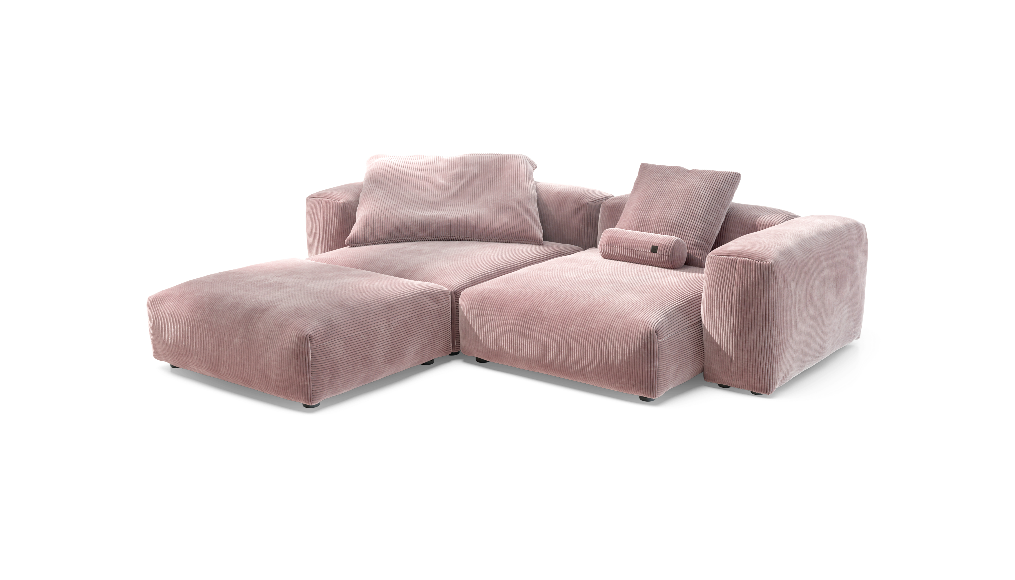 vetsak Sofa Set 03 divano angolare Cord Velour rosa 272x220