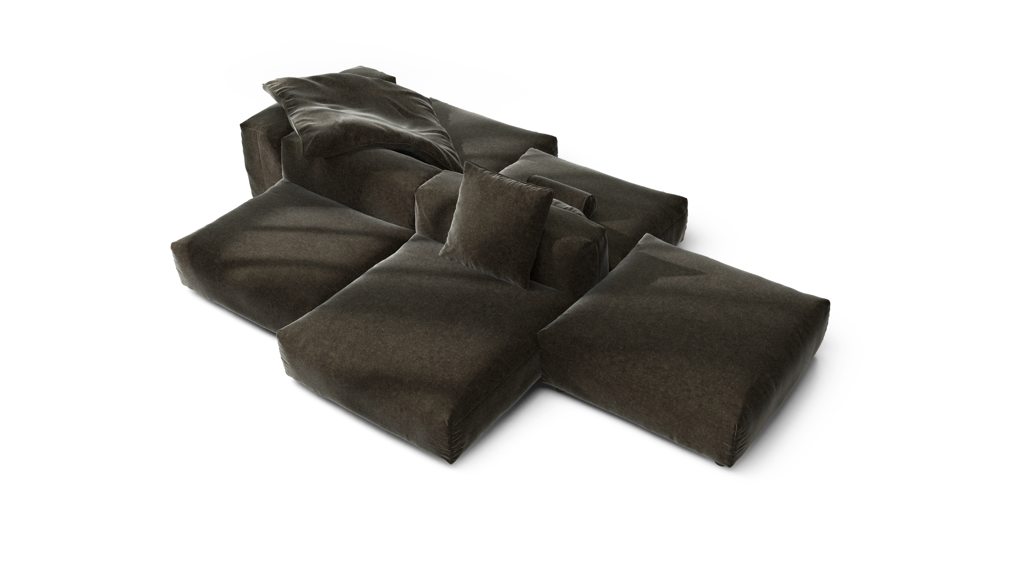 Vetsak Set 09 Island Suave divano modulare antracite 346 cm