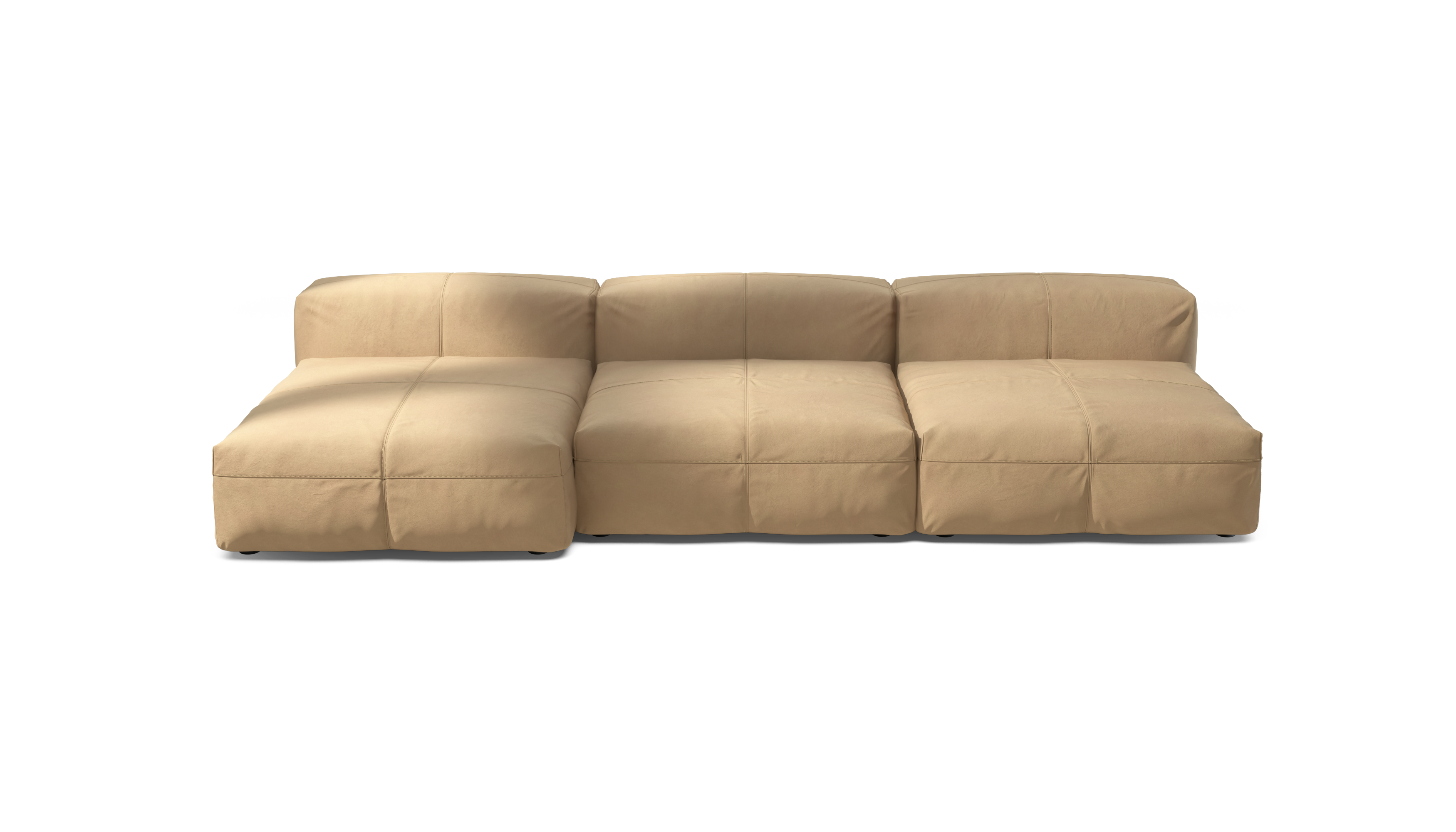 vetsak Set 04 divano modulare 5 posti pelle beige 315 cm