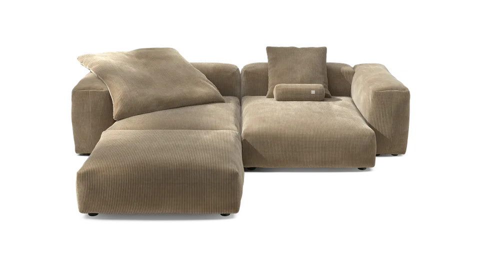 vetsak Sofa Set 03 divano angolare a L sabbia velluto