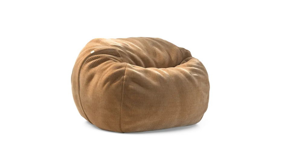 vetsak Beanbag Medium pouf Cord Velour Camel sfoderabile
