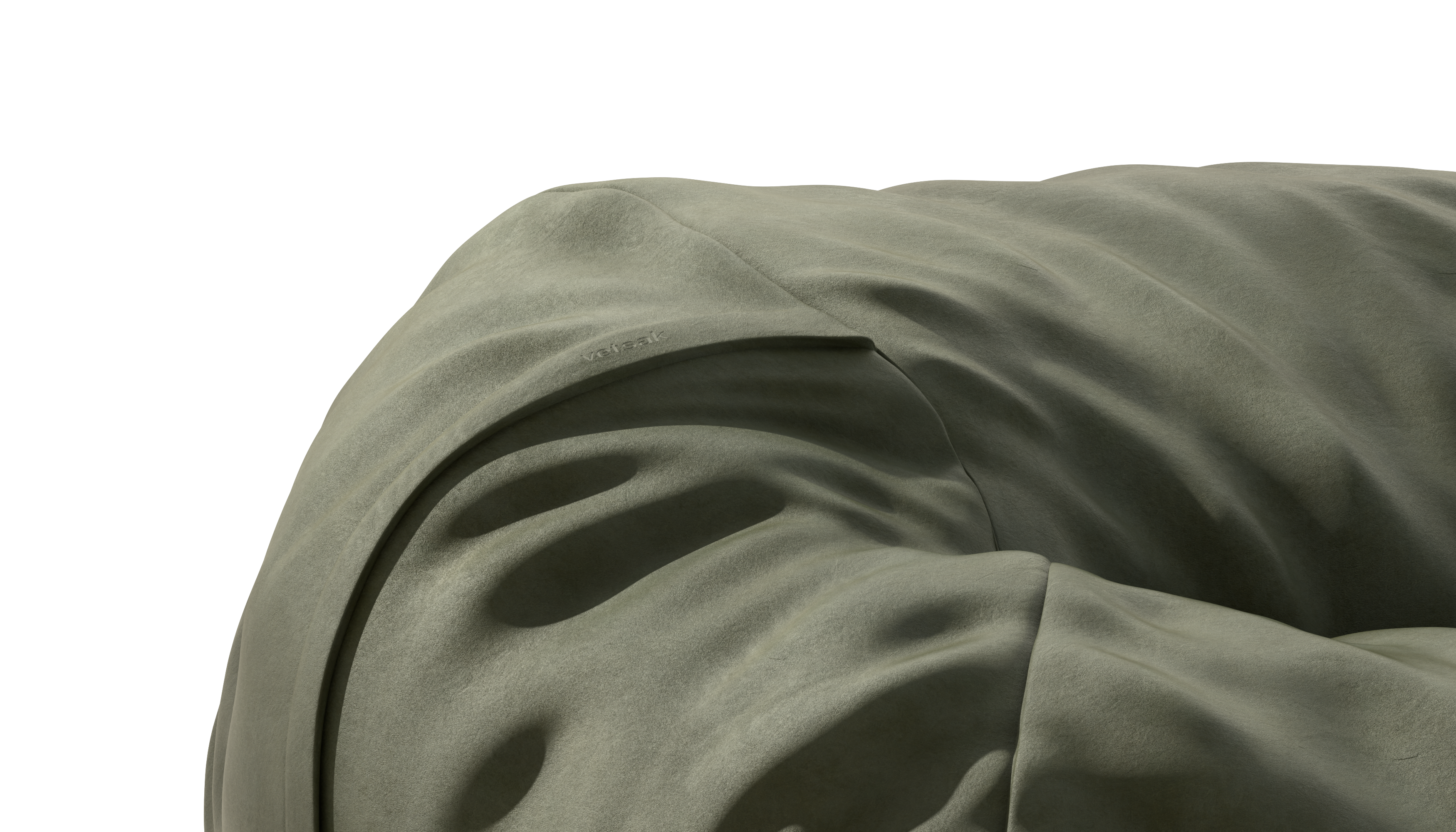 vetsak Cover Beanbag Large fodera pelle oliva