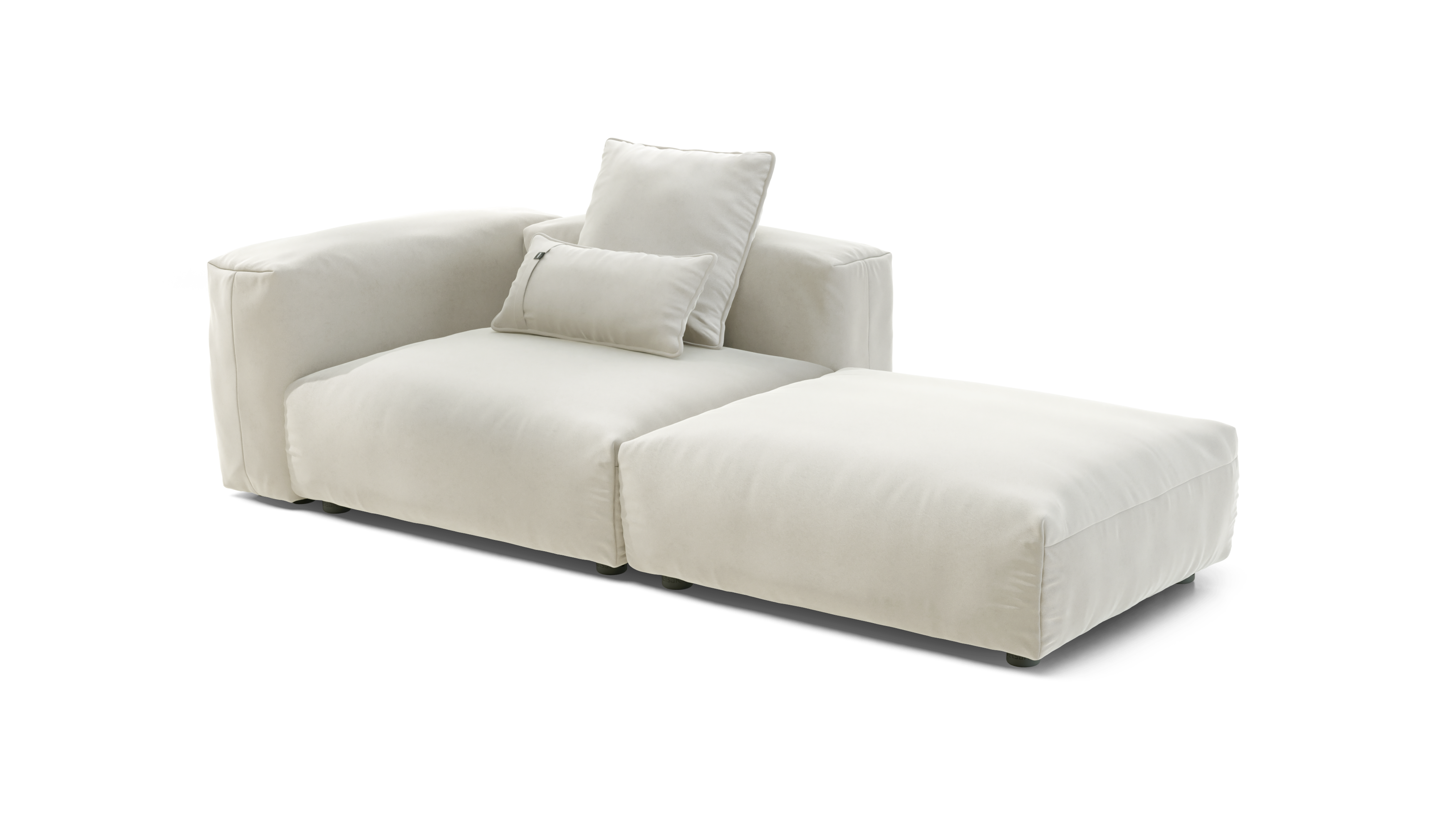 vetsak Set 01 Large divano modulare perla tessuto suave