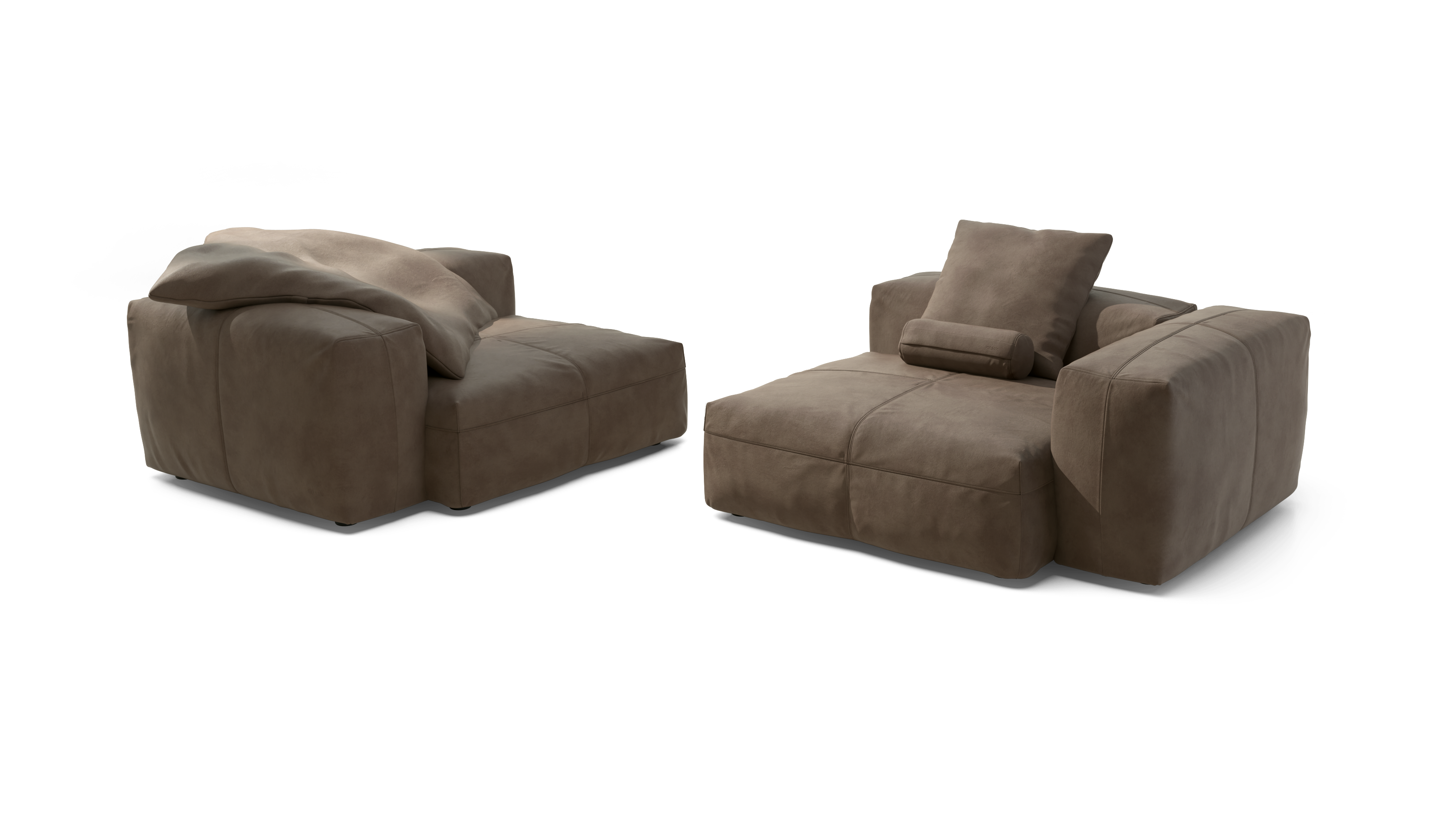 vetsak Sofa Set 02 Large divano Cacao in pelle 4 posti