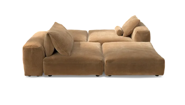 Vetsak Sofa Set 08 Daybed divano 6 posti velluto camel