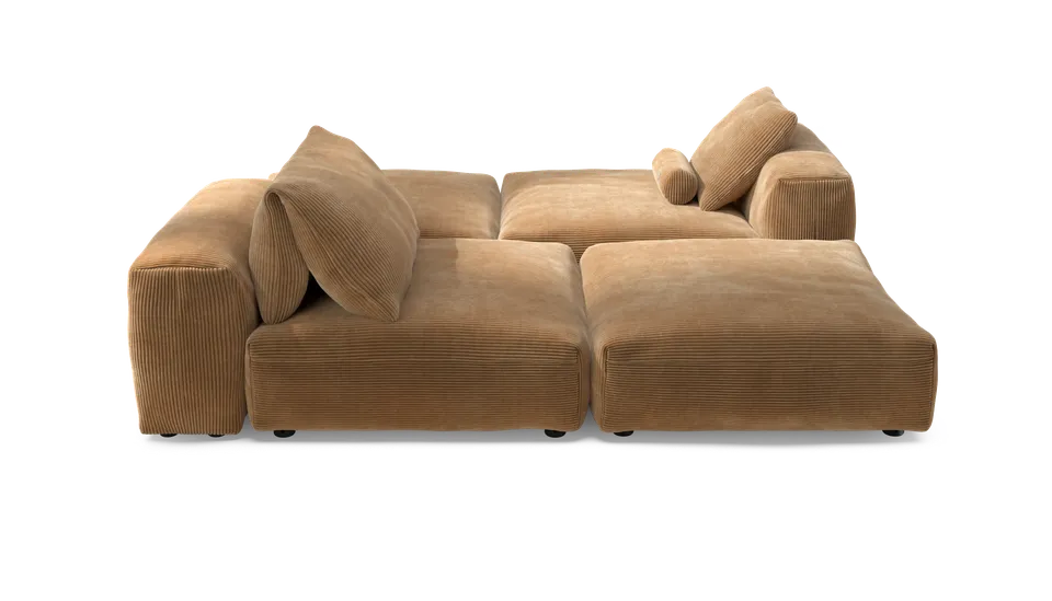 Vetsak Sofa Set 08 Daybed divano 6 posti velluto camel