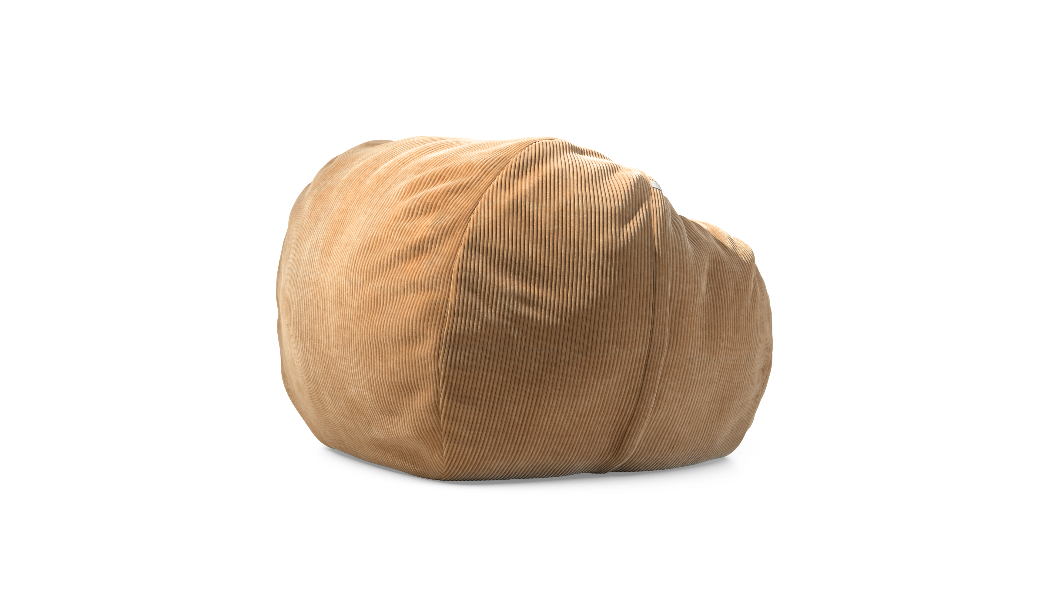 vetsak Beanbag Medium pouf Cord Velour Camel sfoderabile