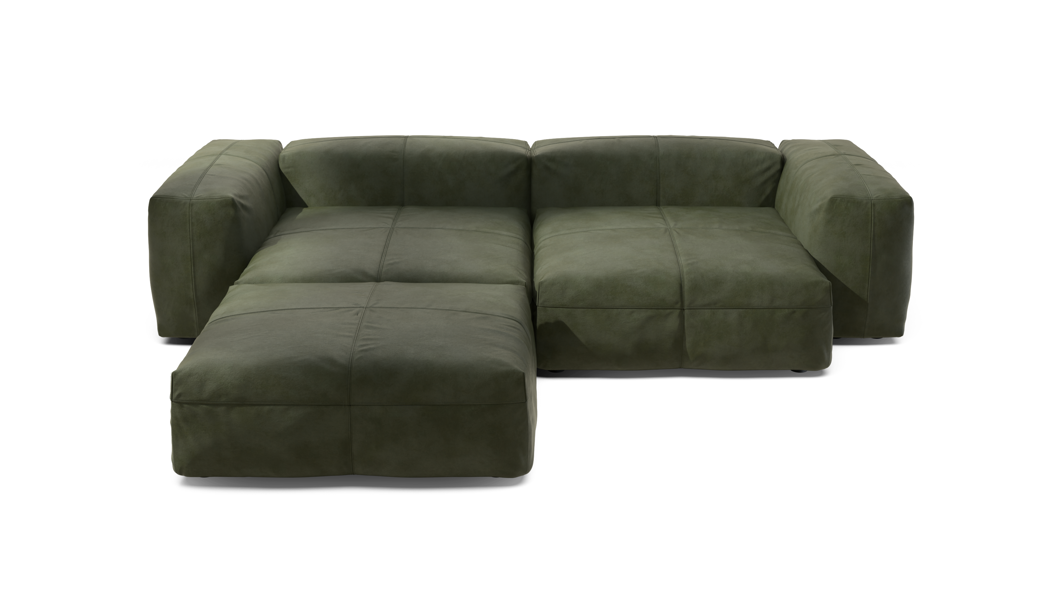 vetsak Sofa Set 03 divano oliva pelle 4 posti angolare