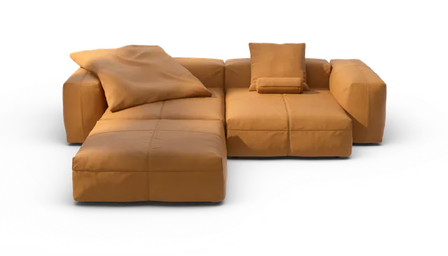 vetsak Sofa Set 03 divano angolare pelle marrone