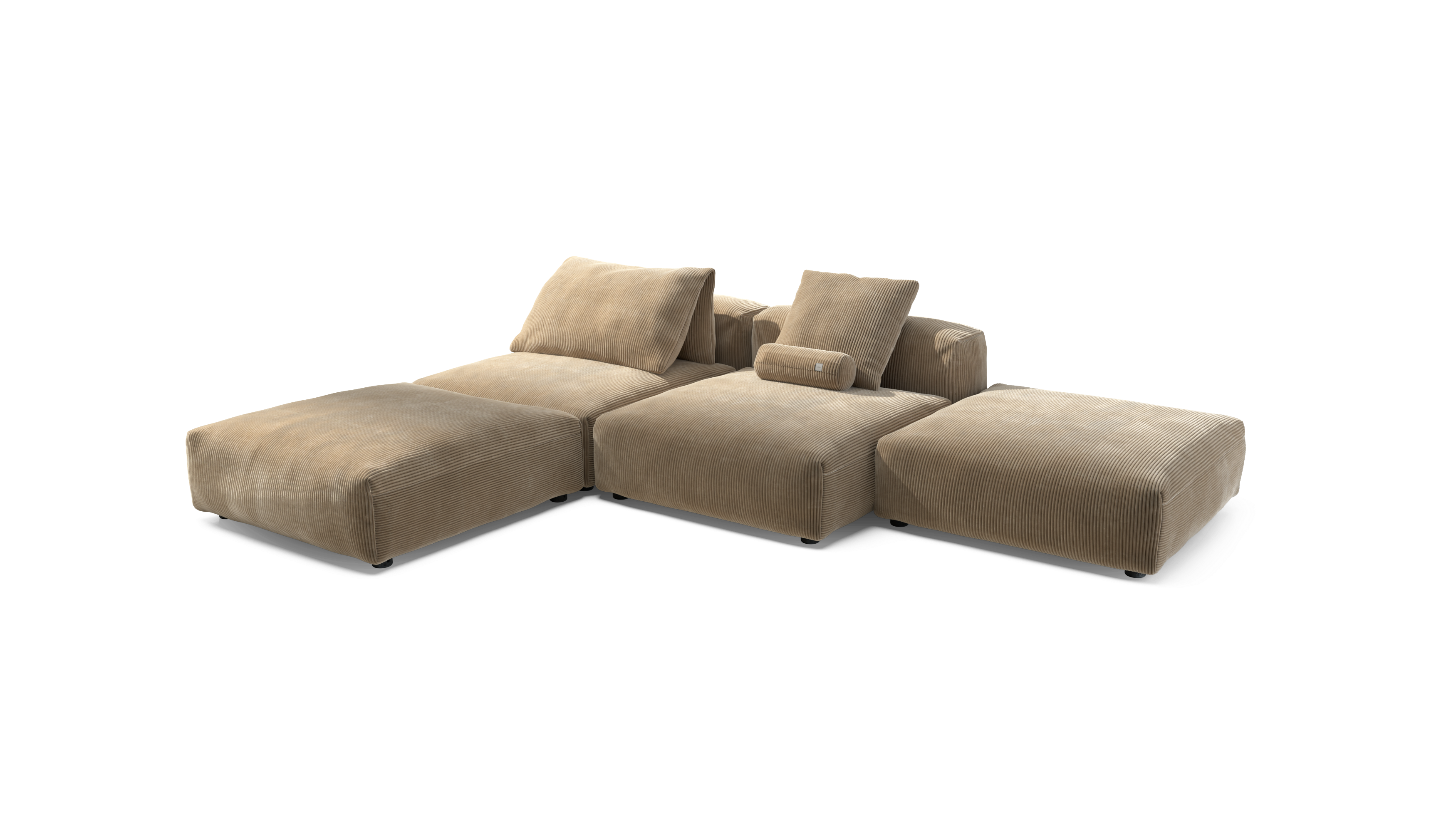 vetsak Sofa Set 08 Daybed divano isola velluto sabbia 210x241