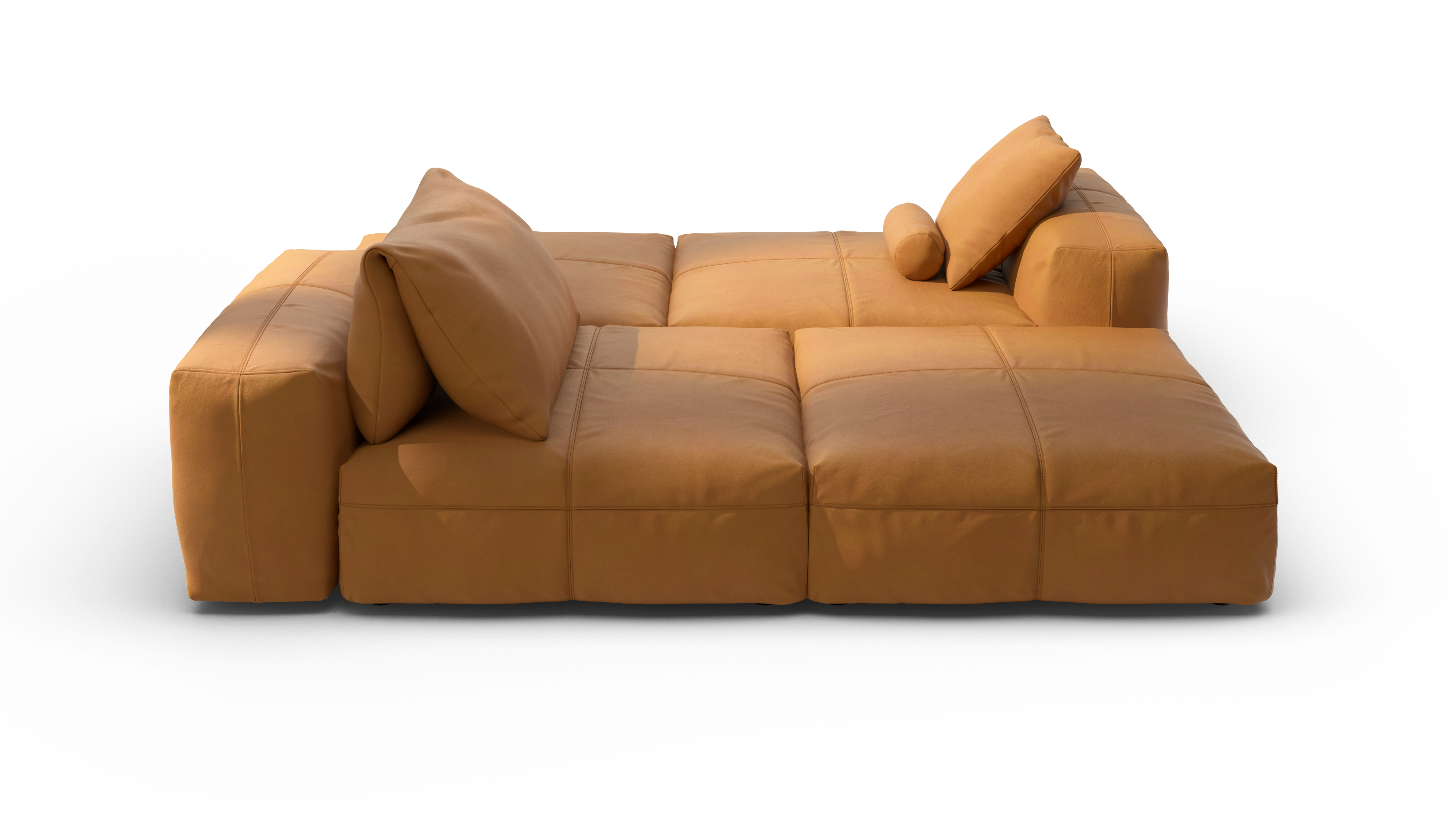 vetsak Sofa Set 08 Daybed divano modulare pelle marrone 6 posti