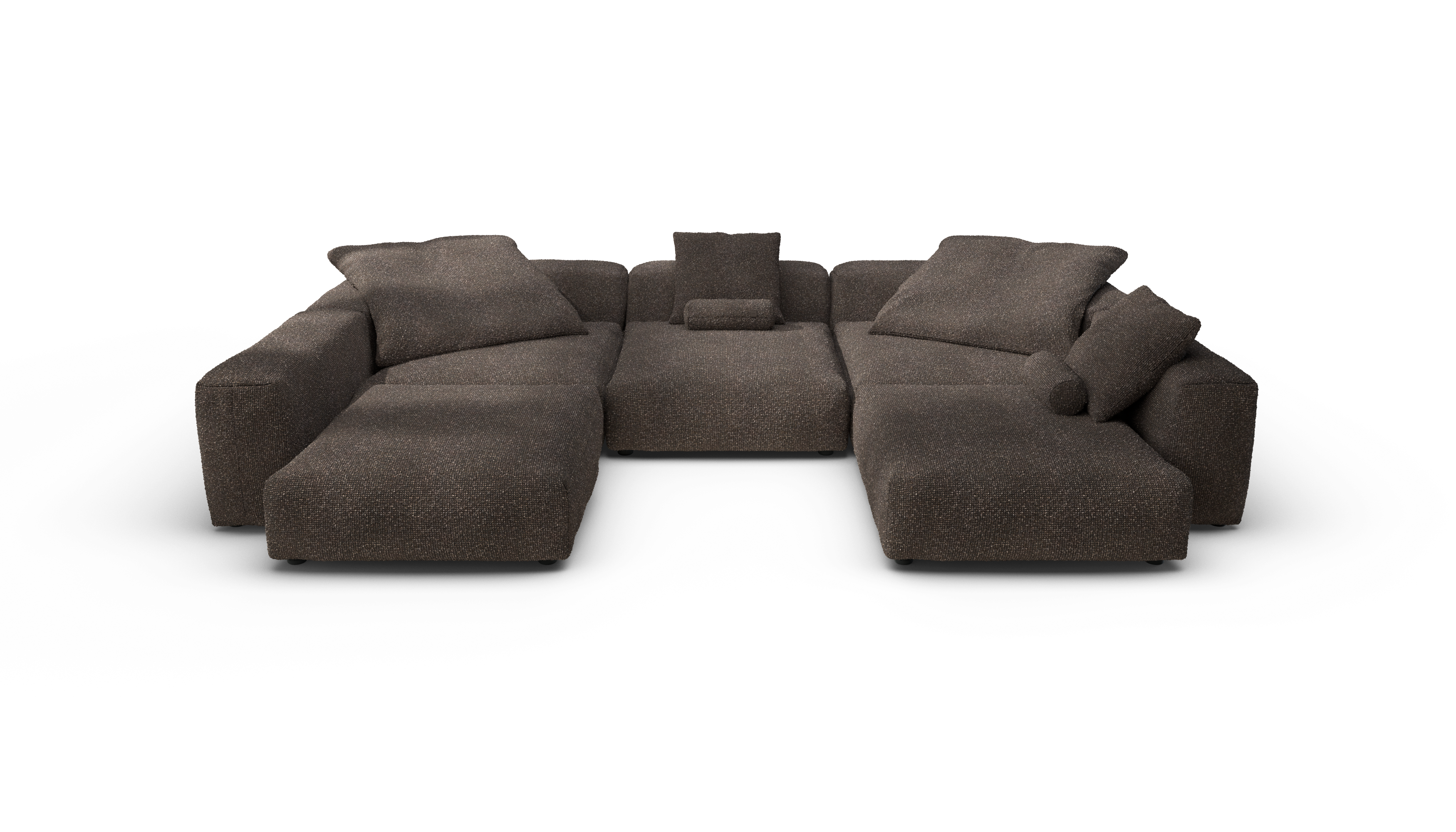 vetsak Sofa Set 06 divano angolare Nub Walnut 7 posti a U