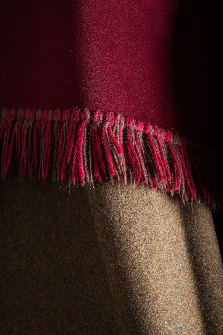 Ravasi Maiorca plaid lana cachemire verde bordeaux