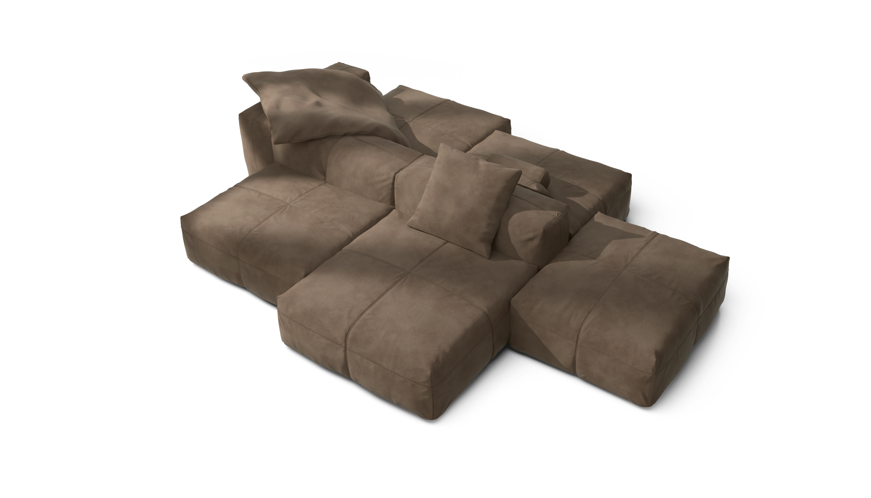 vetsak Sofa Set 09 The Island divano pelle cacao 7 posti
