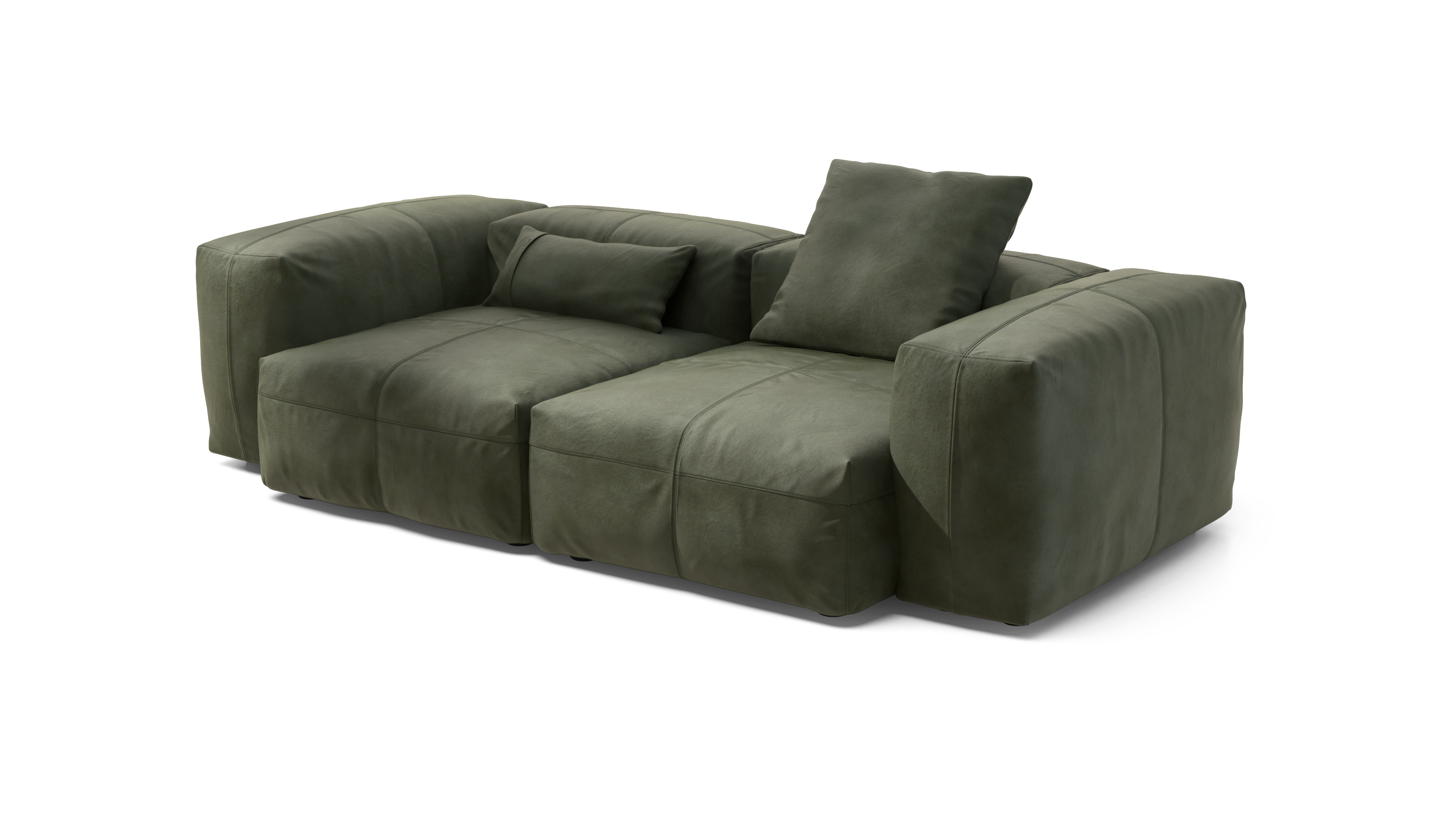Vetsak Set 02 Medium divano modulare pelle oliva 230 cm