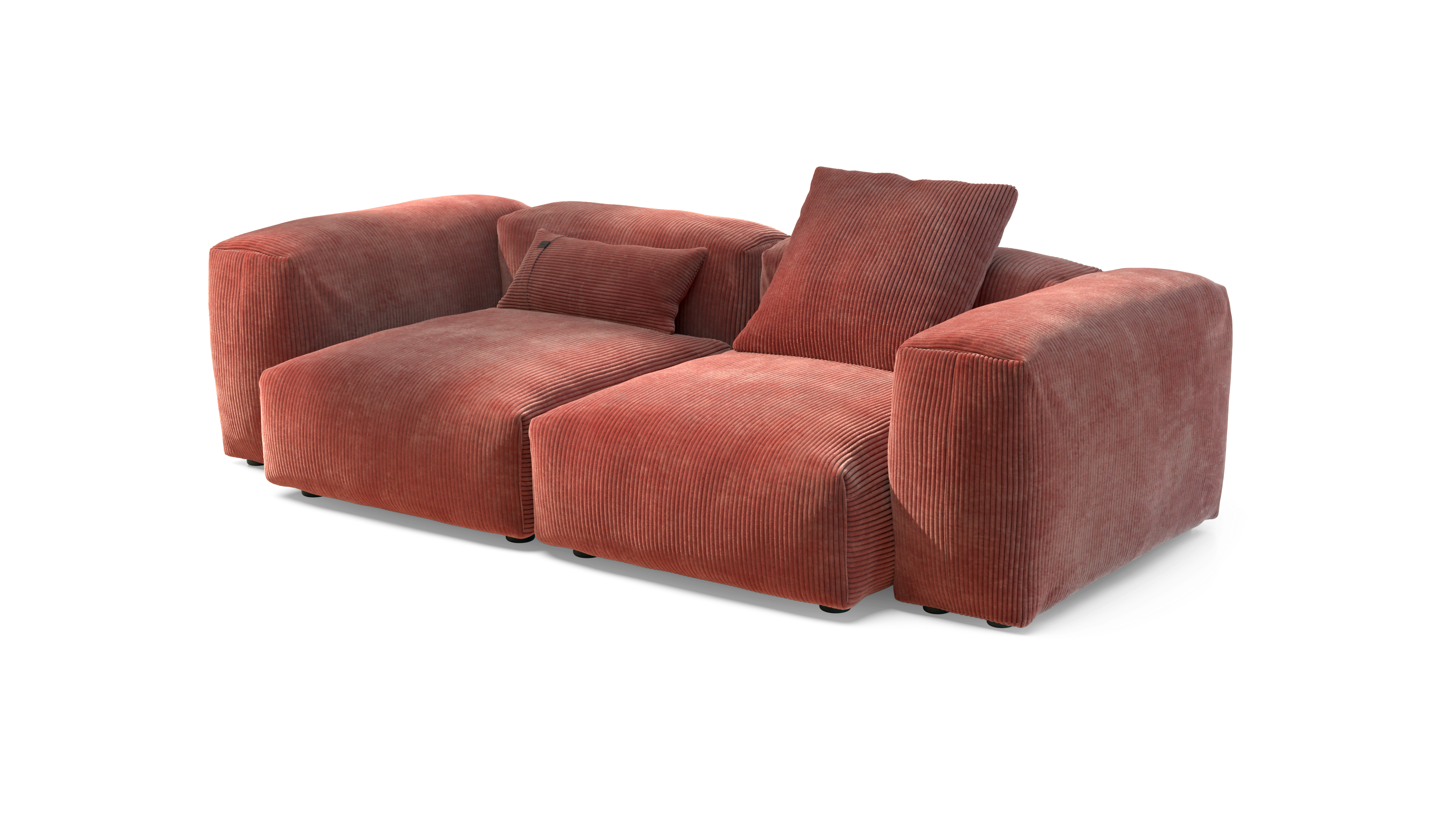 vetsak Sofa Set 02 Medium divano velluto mattone 230x115