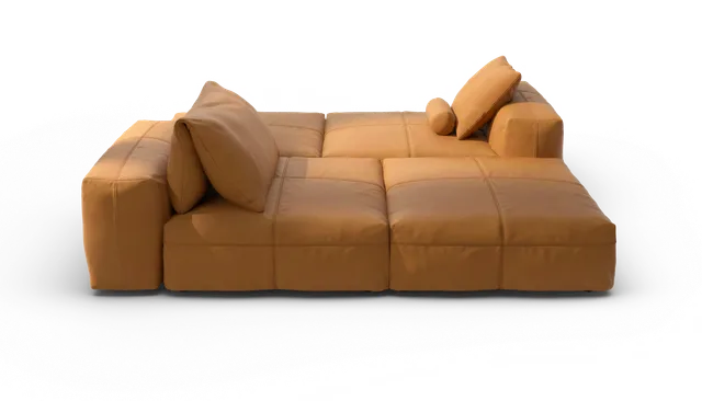 vetsak Sofa Set 08 Daybed divano modulare pelle marrone 6 posti
