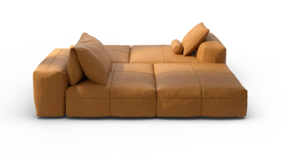 vetsak Sofa Set 08 Daybed divano modulare pelle marrone 6 posti