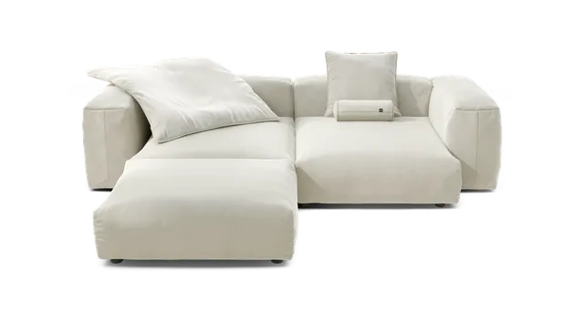vetsak Sofa Set 03 divano angolare perla in tessuto suave