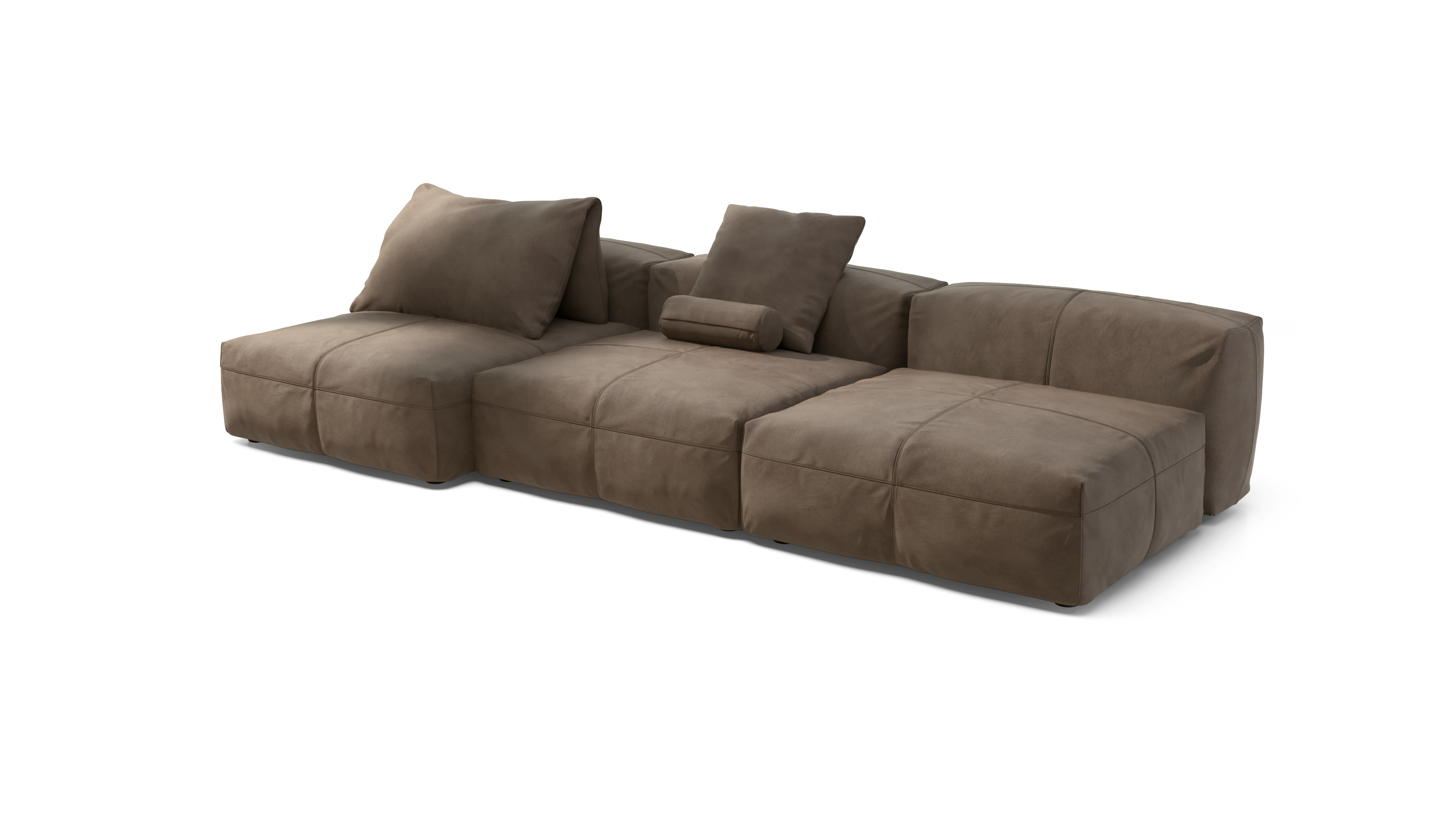 vetsak Sofa Set 04 divano in pelle cacao 315x136
