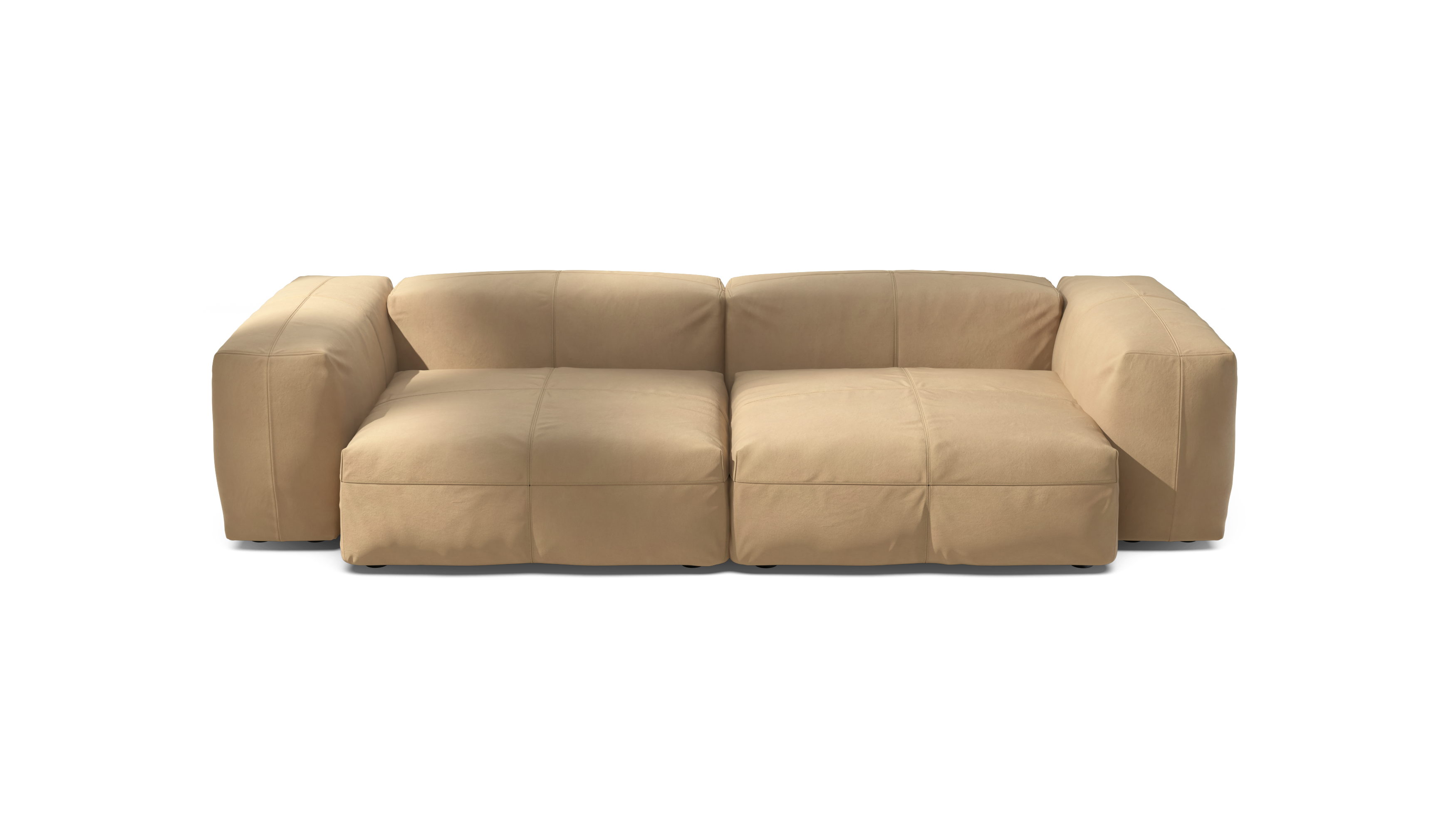 vetsak Set 02 L divano modulare beige pelle 272x115