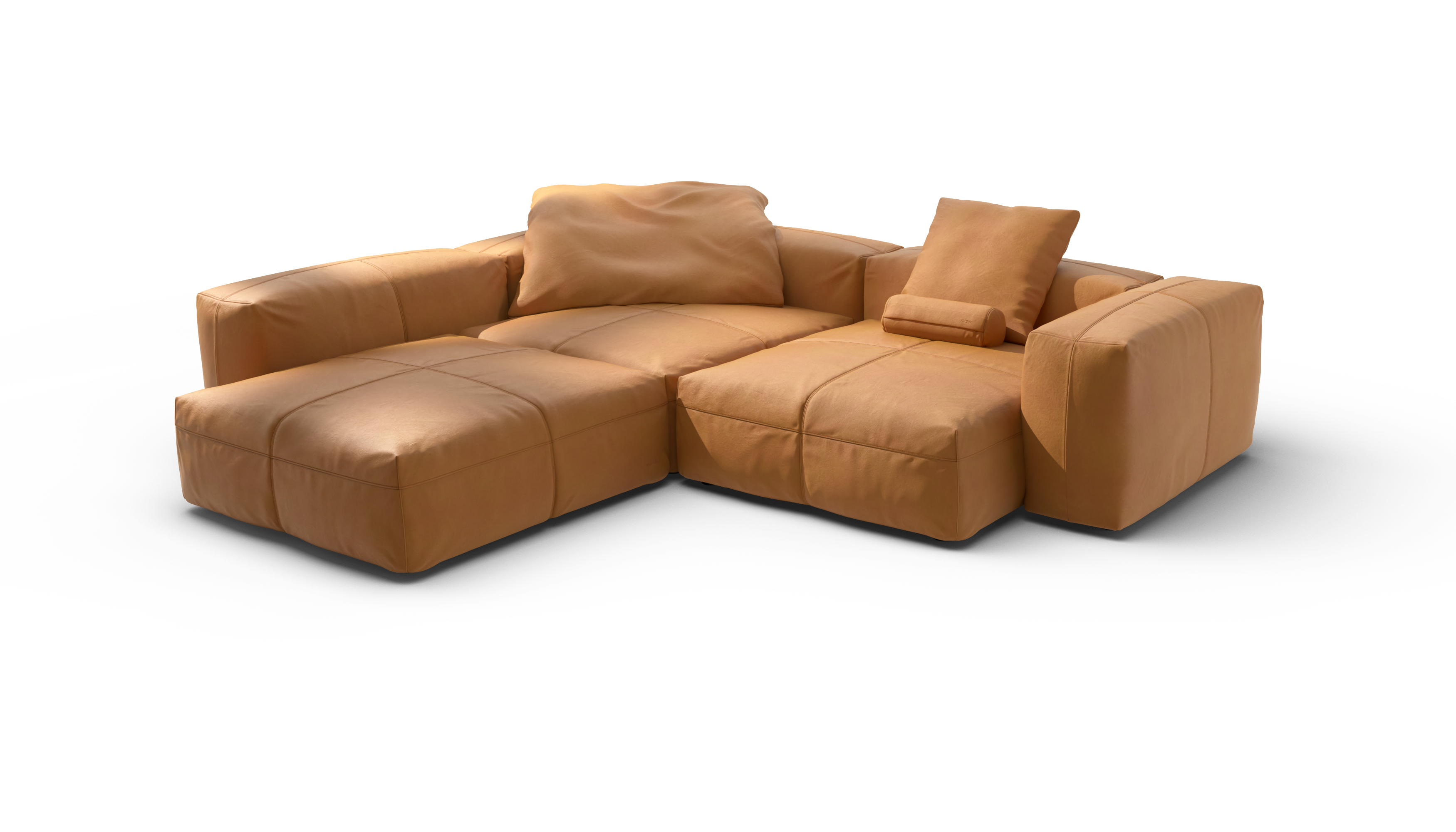 vetsak Sofa Set 05 divano pelle marrone 5 posti angolare
