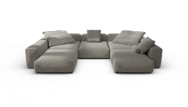 Vetsak Sofa Set 06 divano modulare platino pebble 7 posti