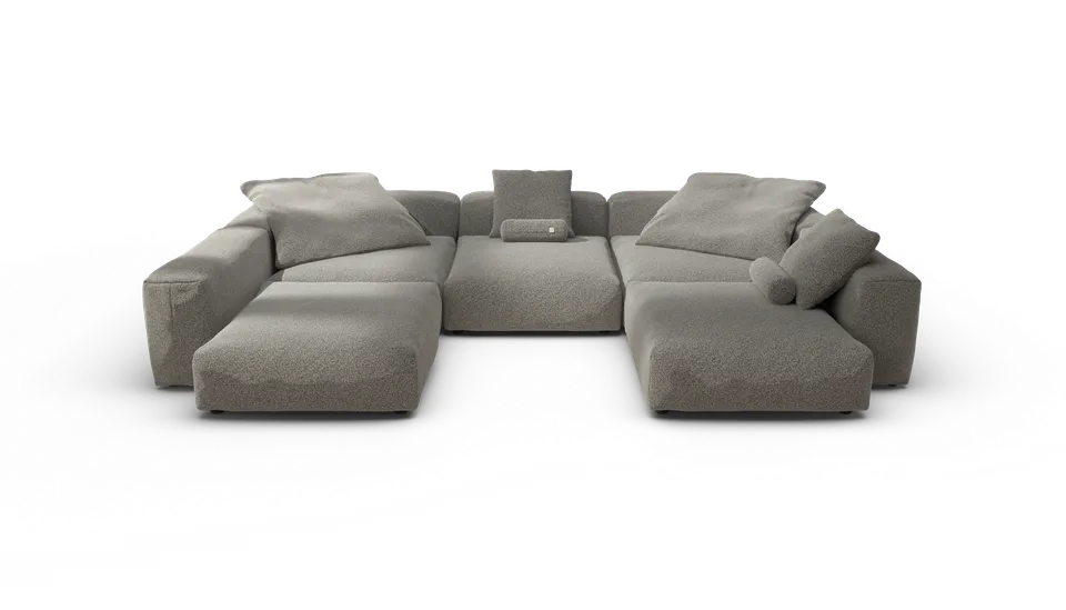 Vetsak Sofa Set 06 divano modulare platino pebble 7 posti