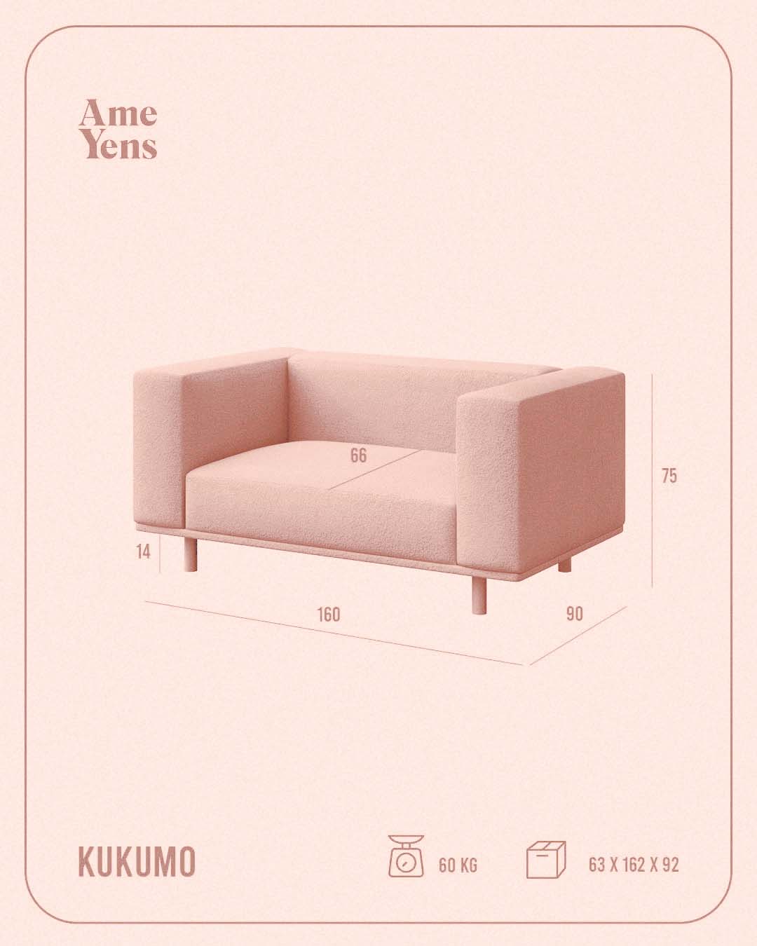 Ame Yens Kukumo divano 2 posti 160 cm japandi