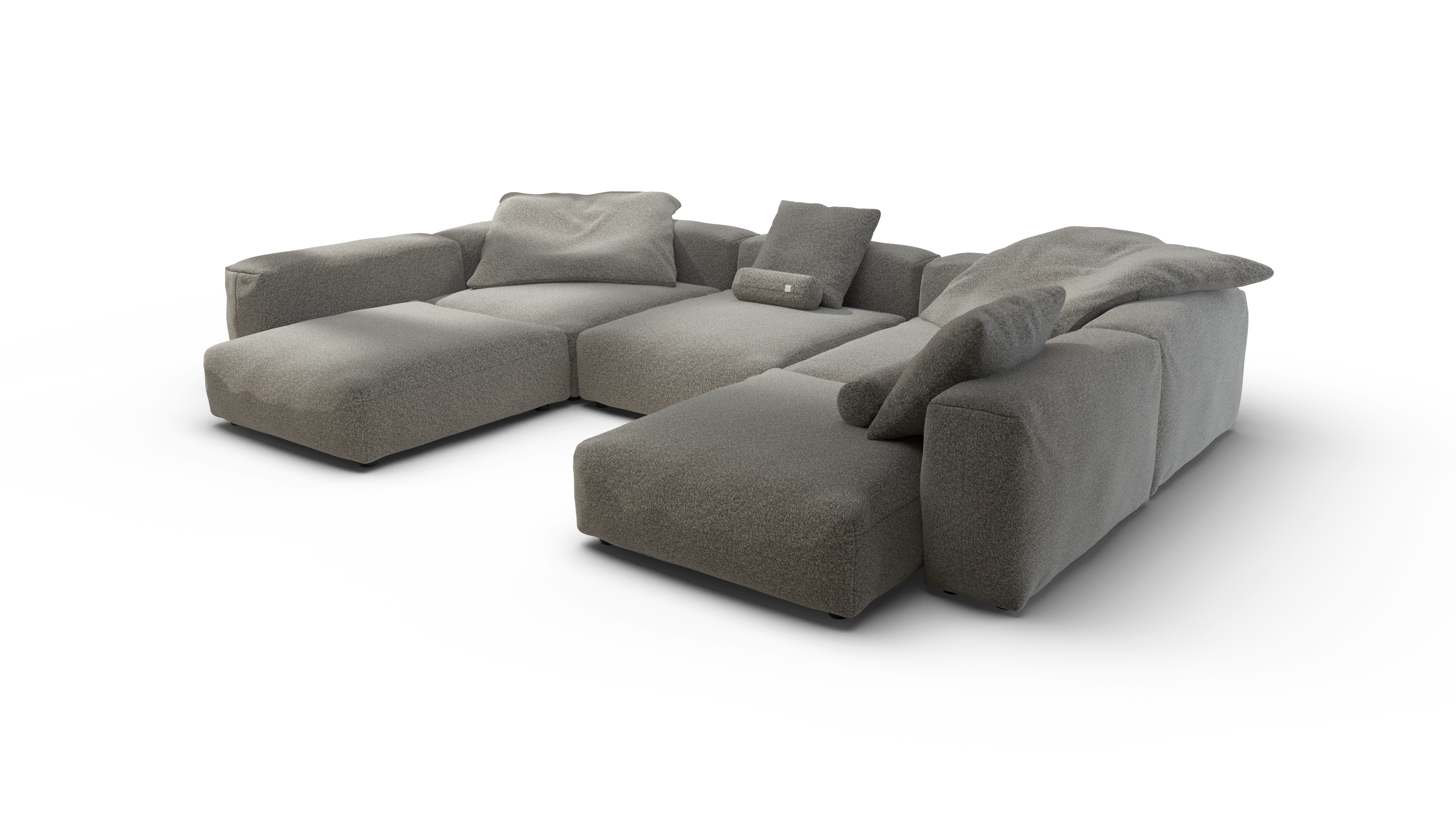 Vetsak Sofa Set 06 divano modulare platino pebble 7 posti