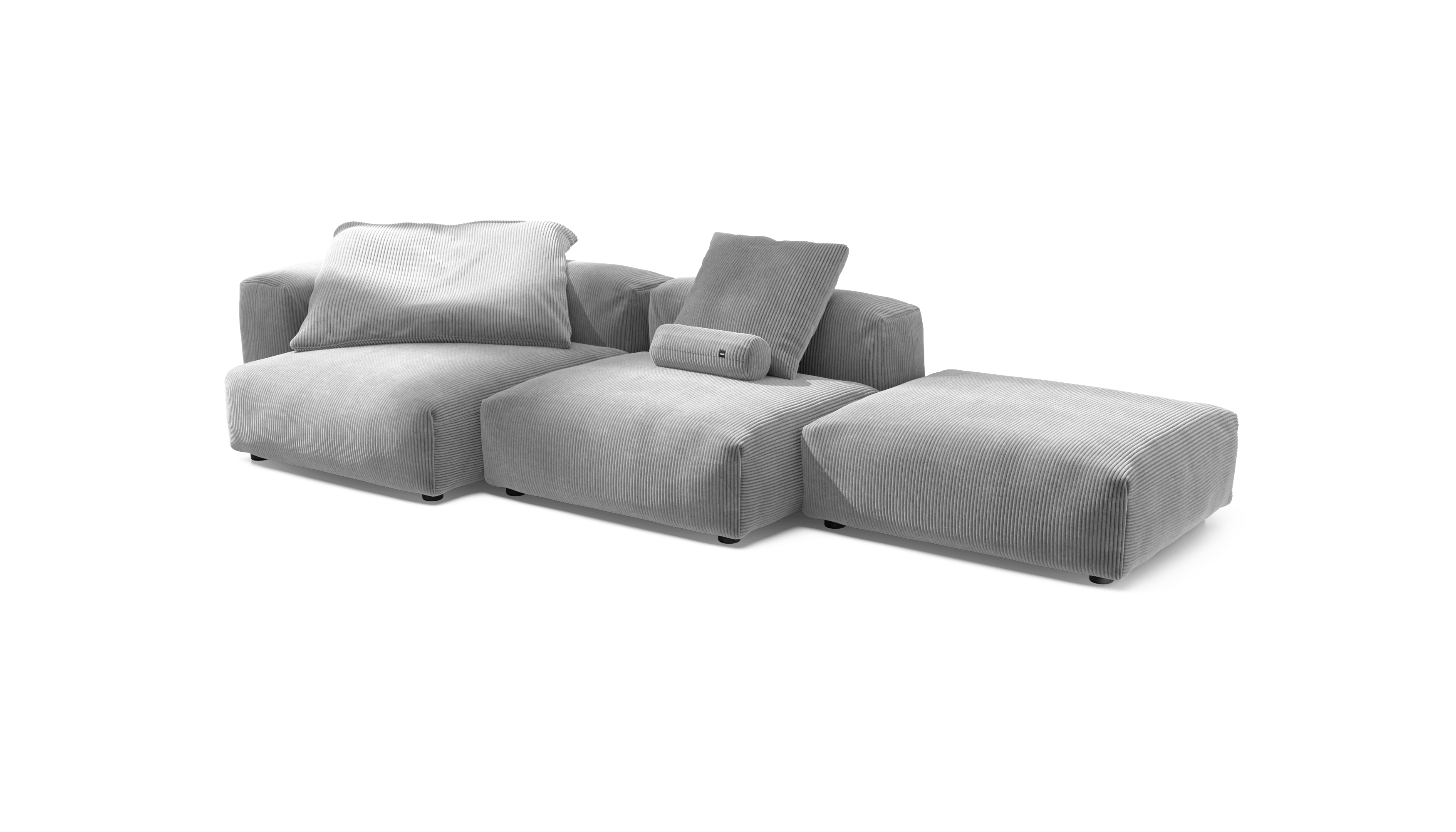 vetsak Sofa Set 04 divano modulare Cord Velour Grey