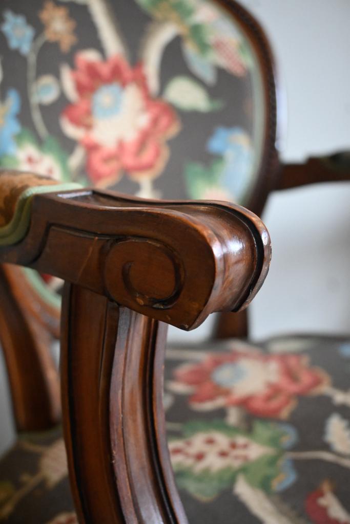 Ravasi Jardin De Nuit coppia poltroncine Luigi XVI floreale