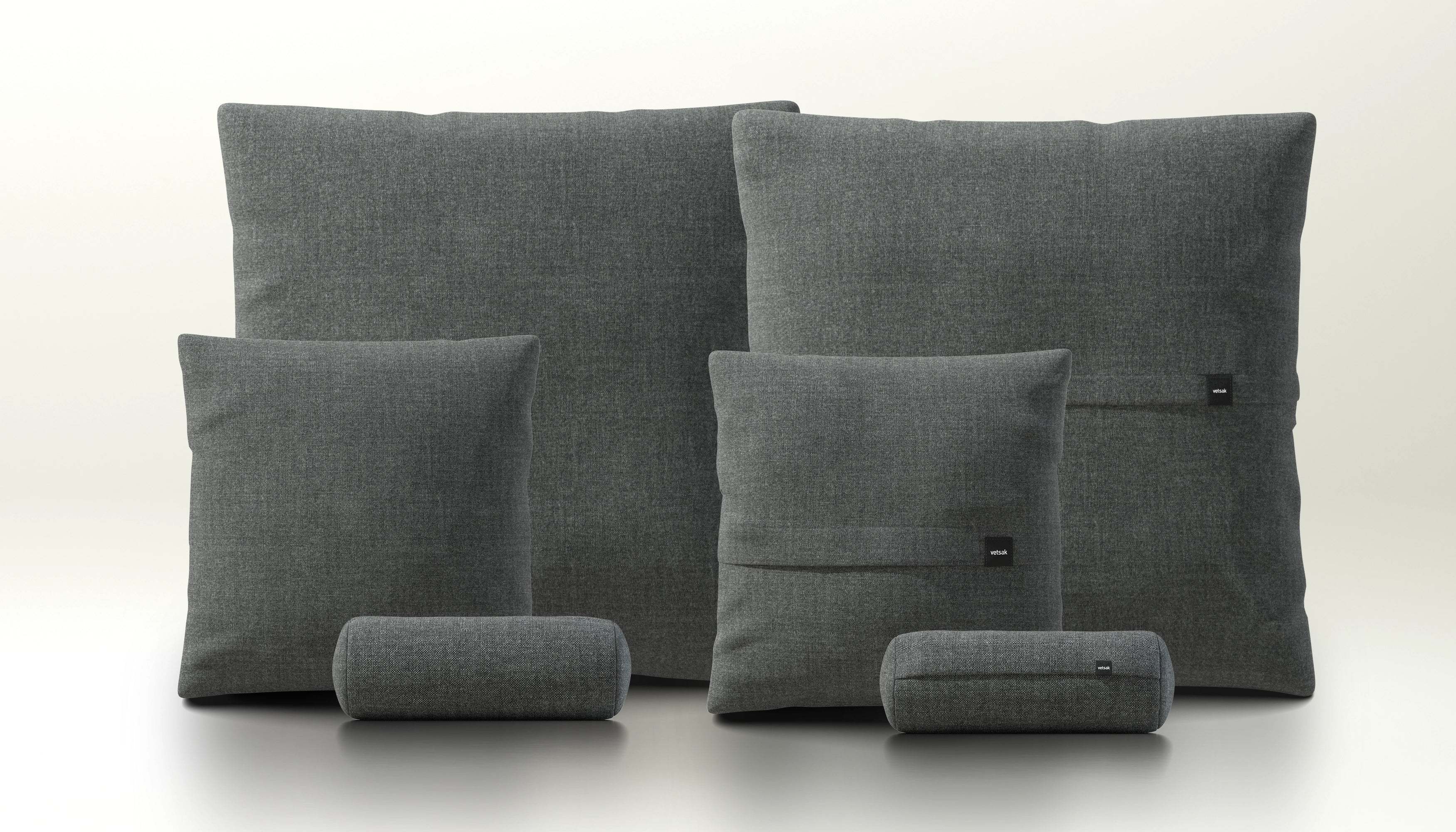 vetsak Pillow Set 3 set cuscini grigio scuro Pique