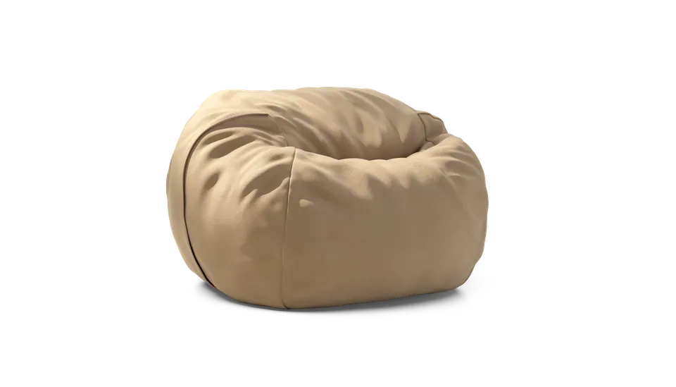 Vetsak Pouf Medium poltrona sacco pelle beige sfoderabile