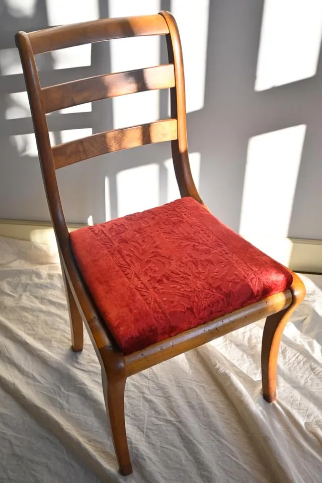 Ravasi Velour De Soie sedie '700 coppia velluto rosso
