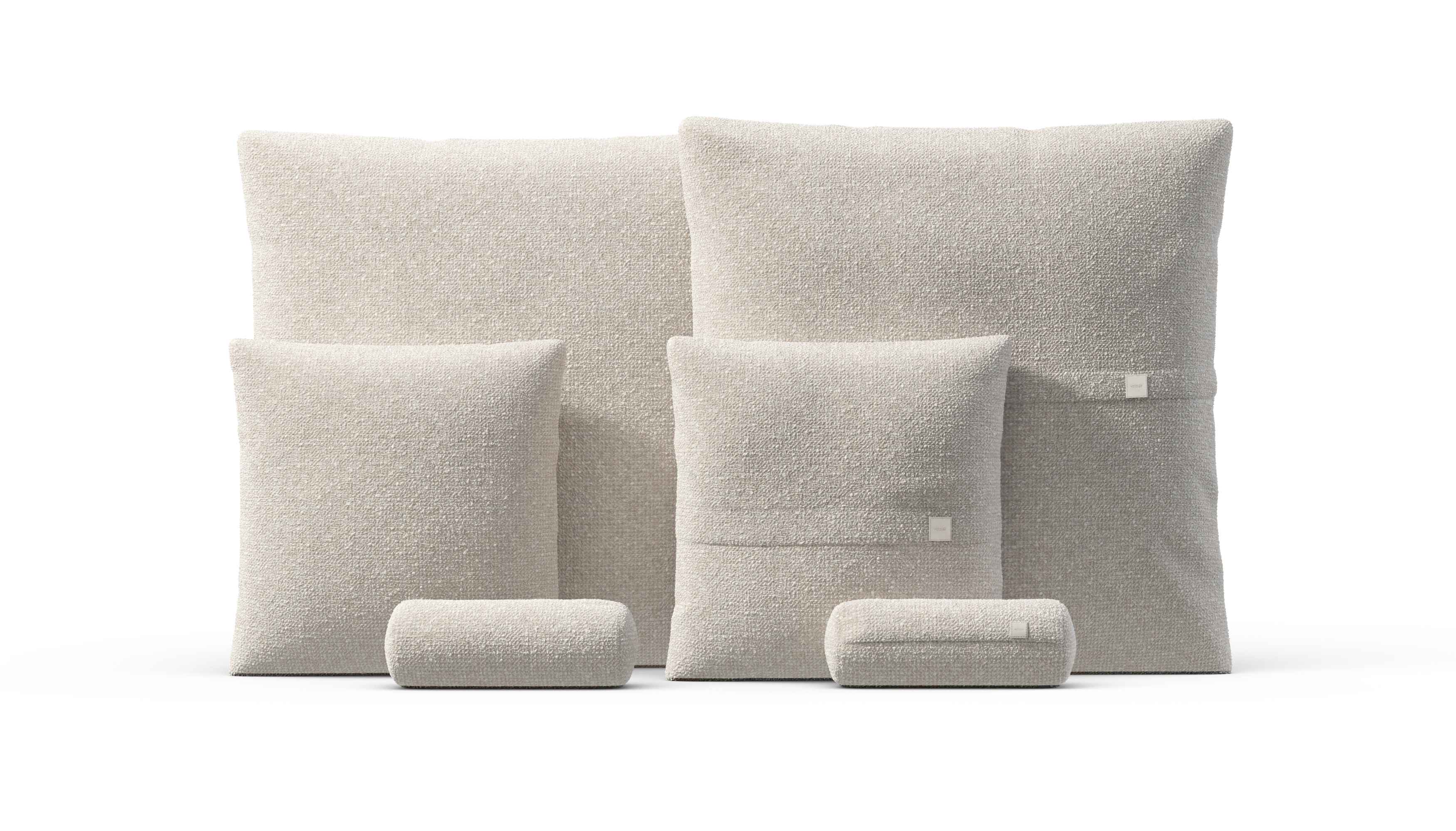 vetsak Pillow Set 3 set cuscini nub crema 6 pezzi