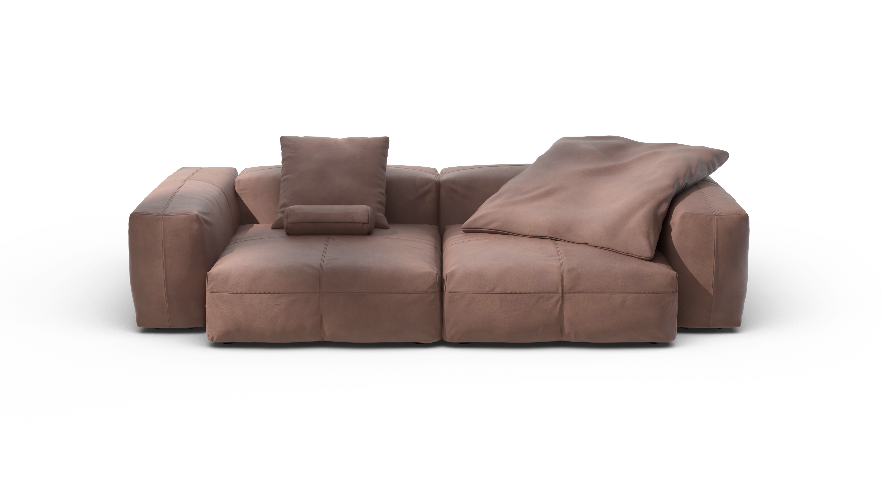 vetsak Sofa Set 02 Large divano modulare pelle stone 3,5 posti