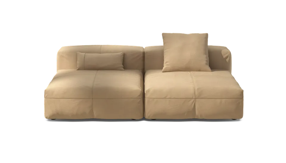vetsak Sofa Set 01 Large divano pelle beige 3,5 posti