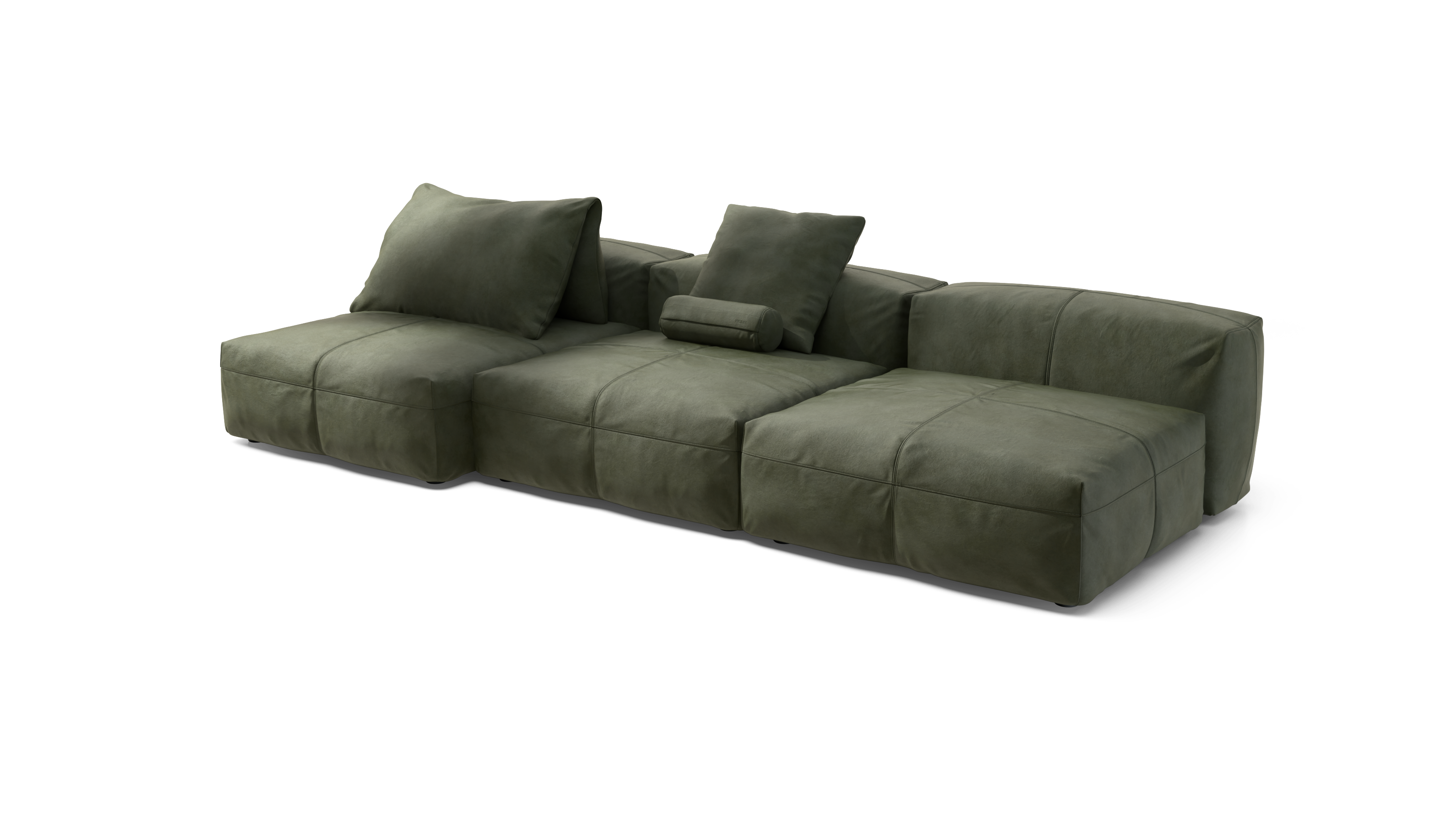 vetsak Sofa Set 04 divano modulare pelle oliva
