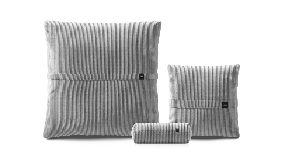 vetsak Set 2 set cuscini grigio chiaro velluto a coste