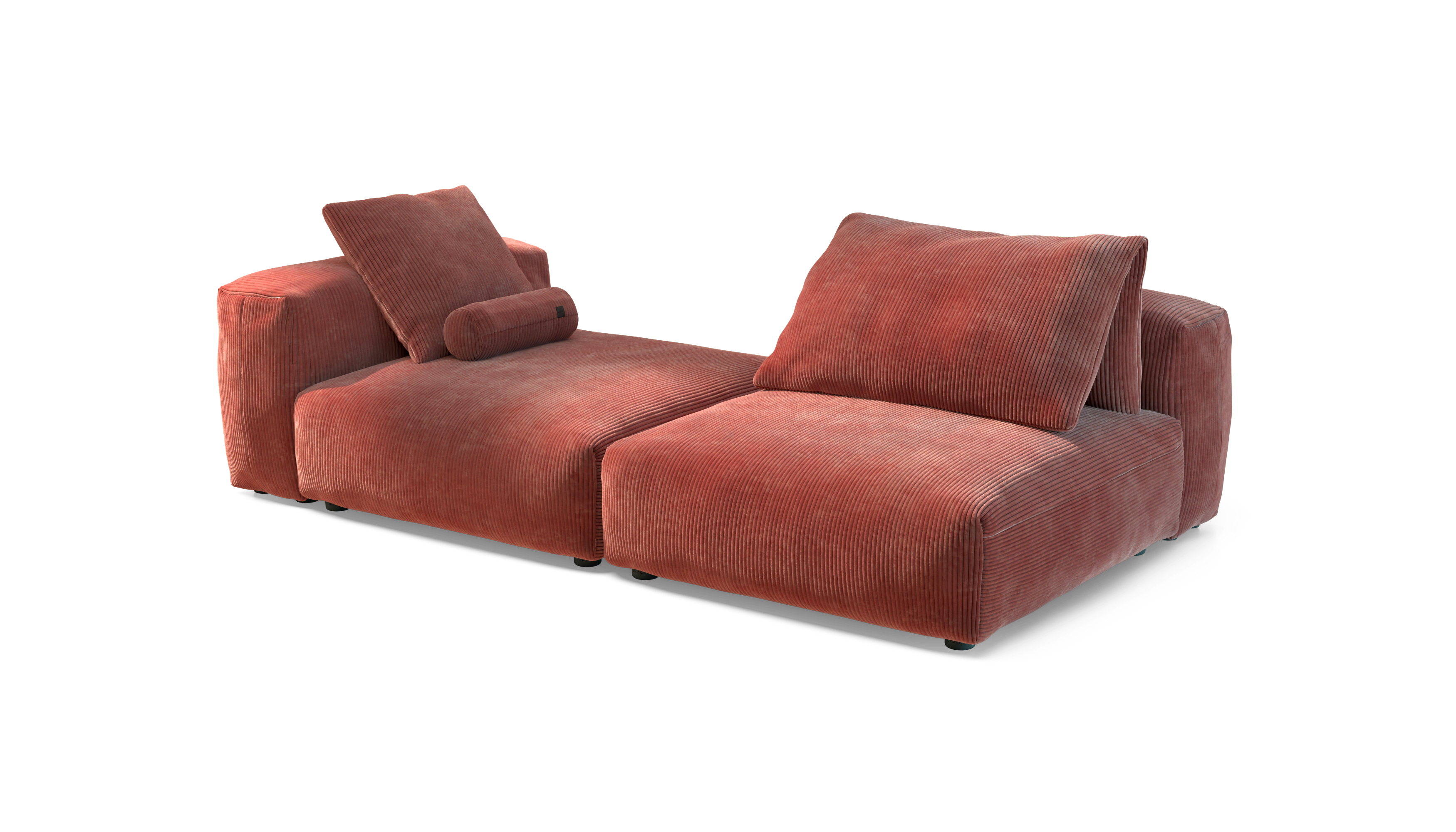 vetsak Sofa Set 01 XLarge divano 3,5 posti Cord Velour Brick