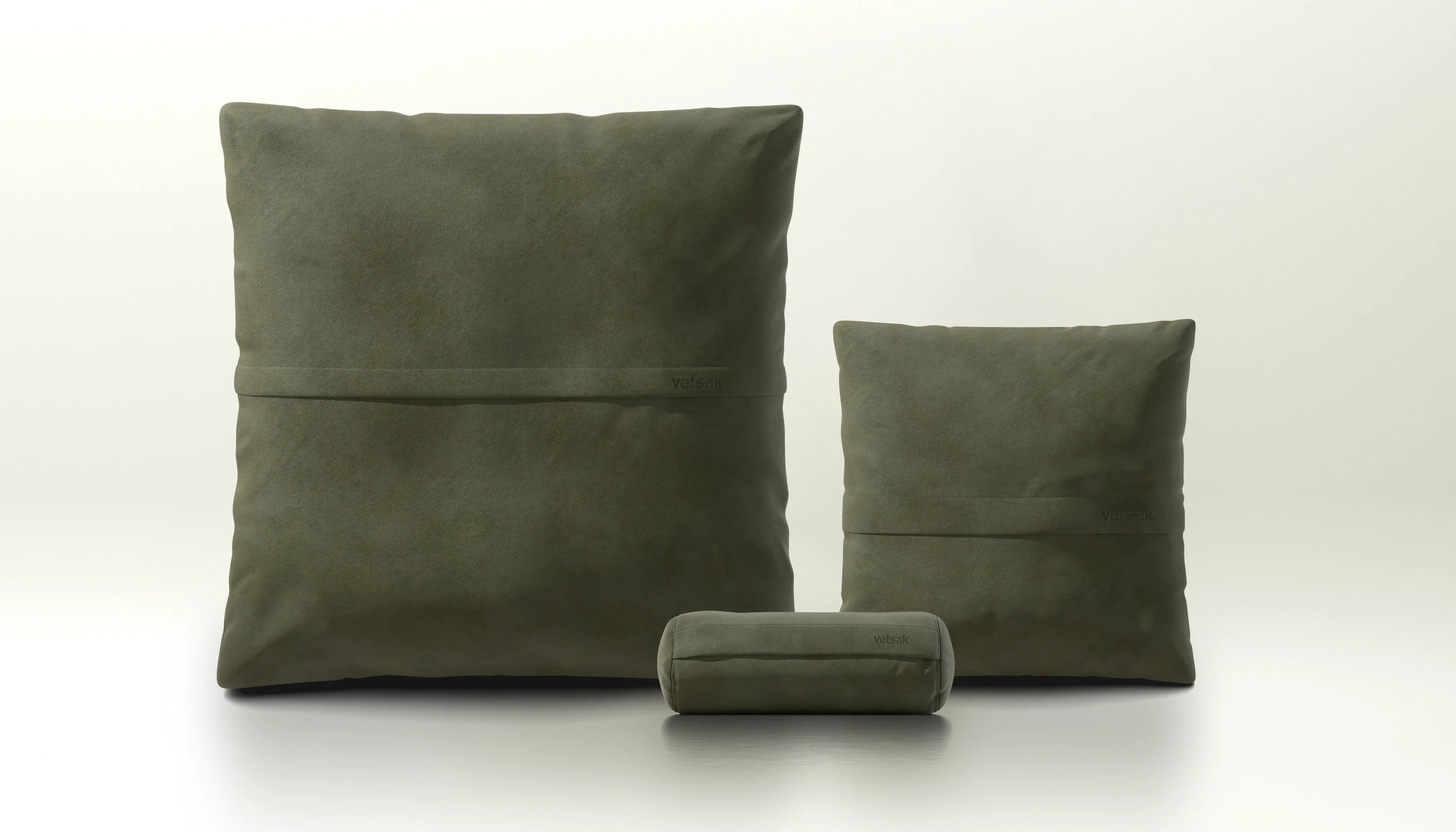 vetsak Pillow Set 2 set cuscini pelle oliva
