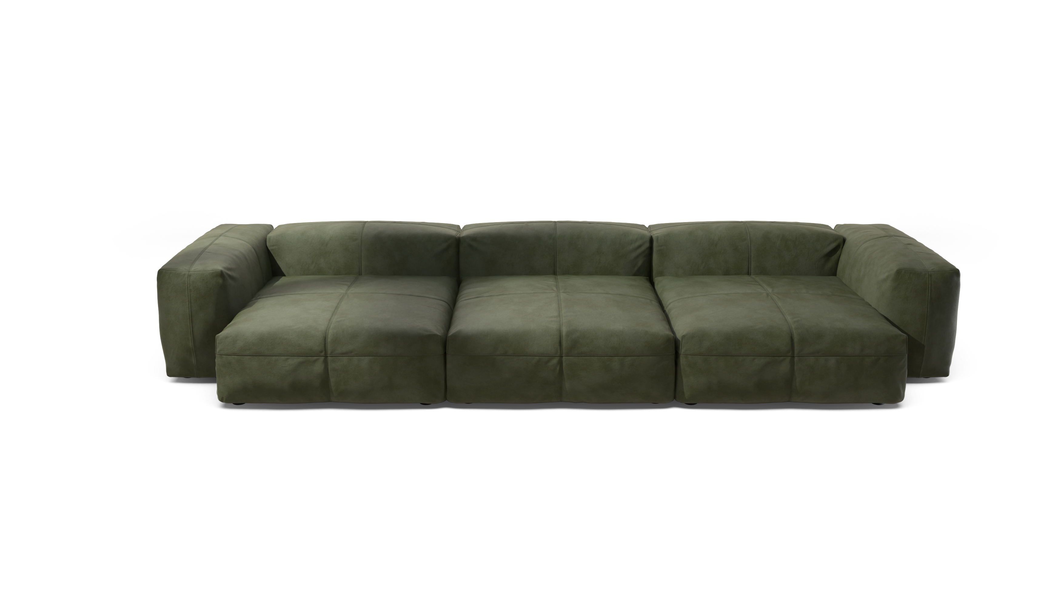 vetsak Sofa Set 05 divano pelle Olive 377x136 5 posti